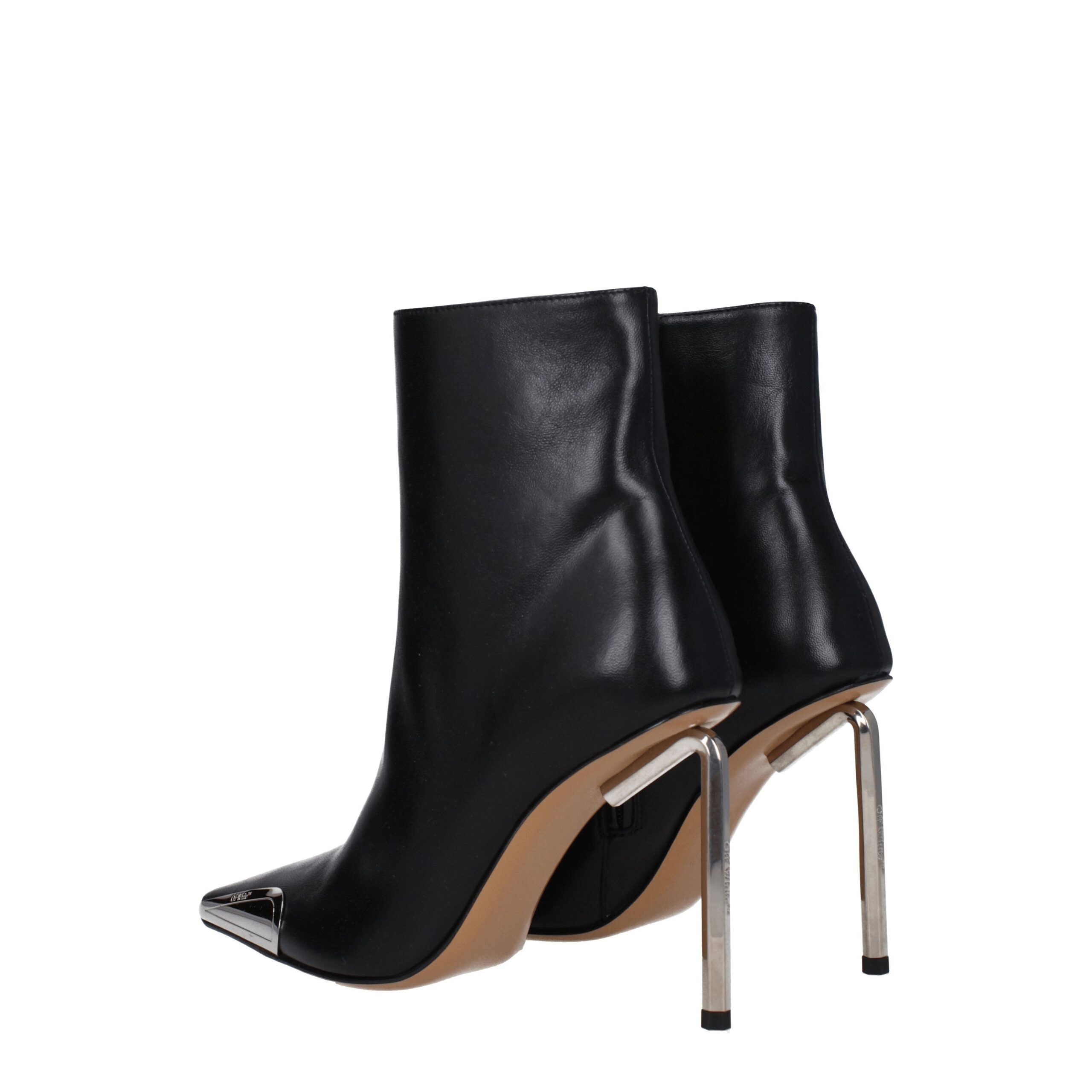 Off-White Black Leather Ankle Boots - Image 4