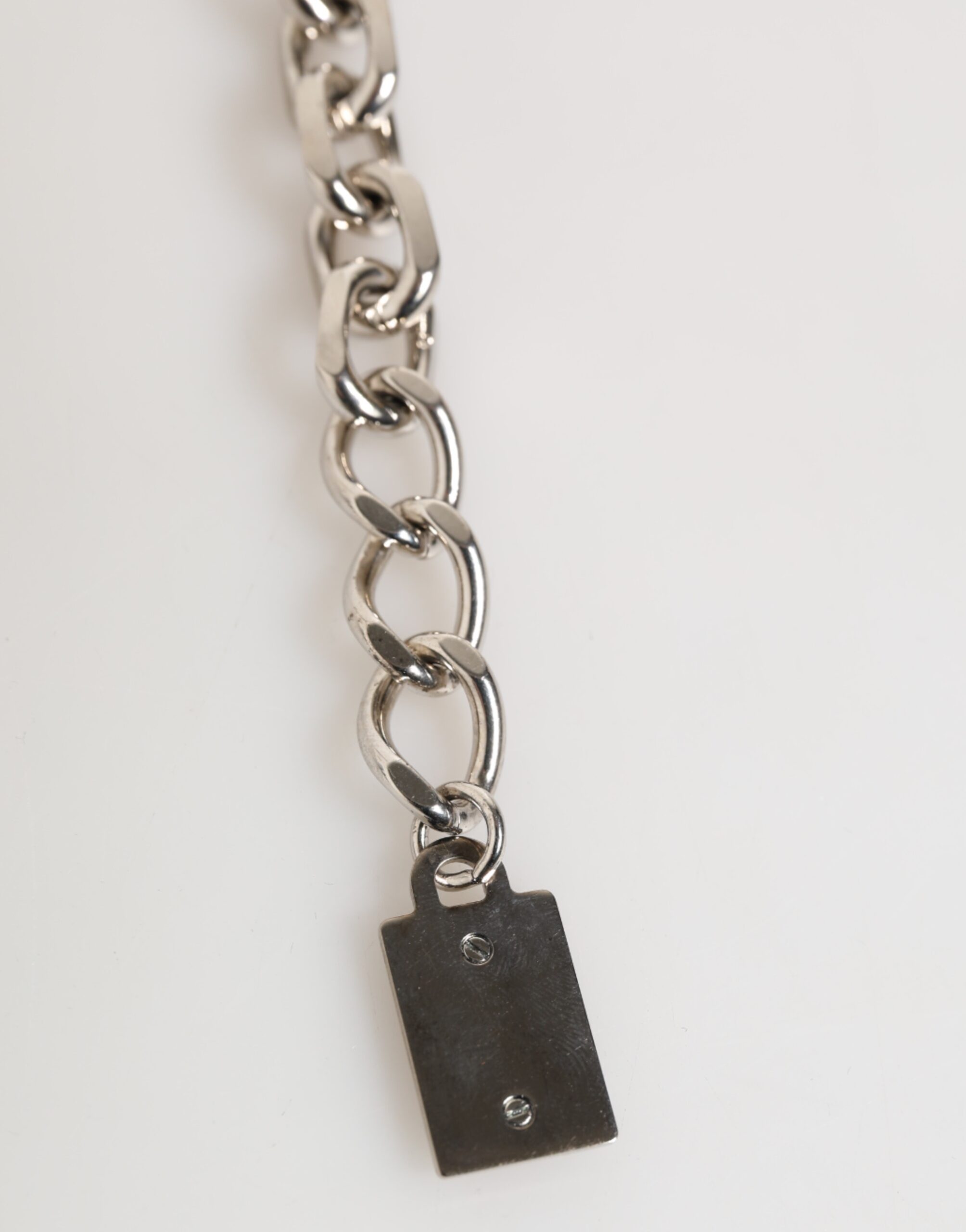 Dolce & Gabbana Silver Chain Brass Beaded Lobster Clasp Logo Men Bracelet - Image 2