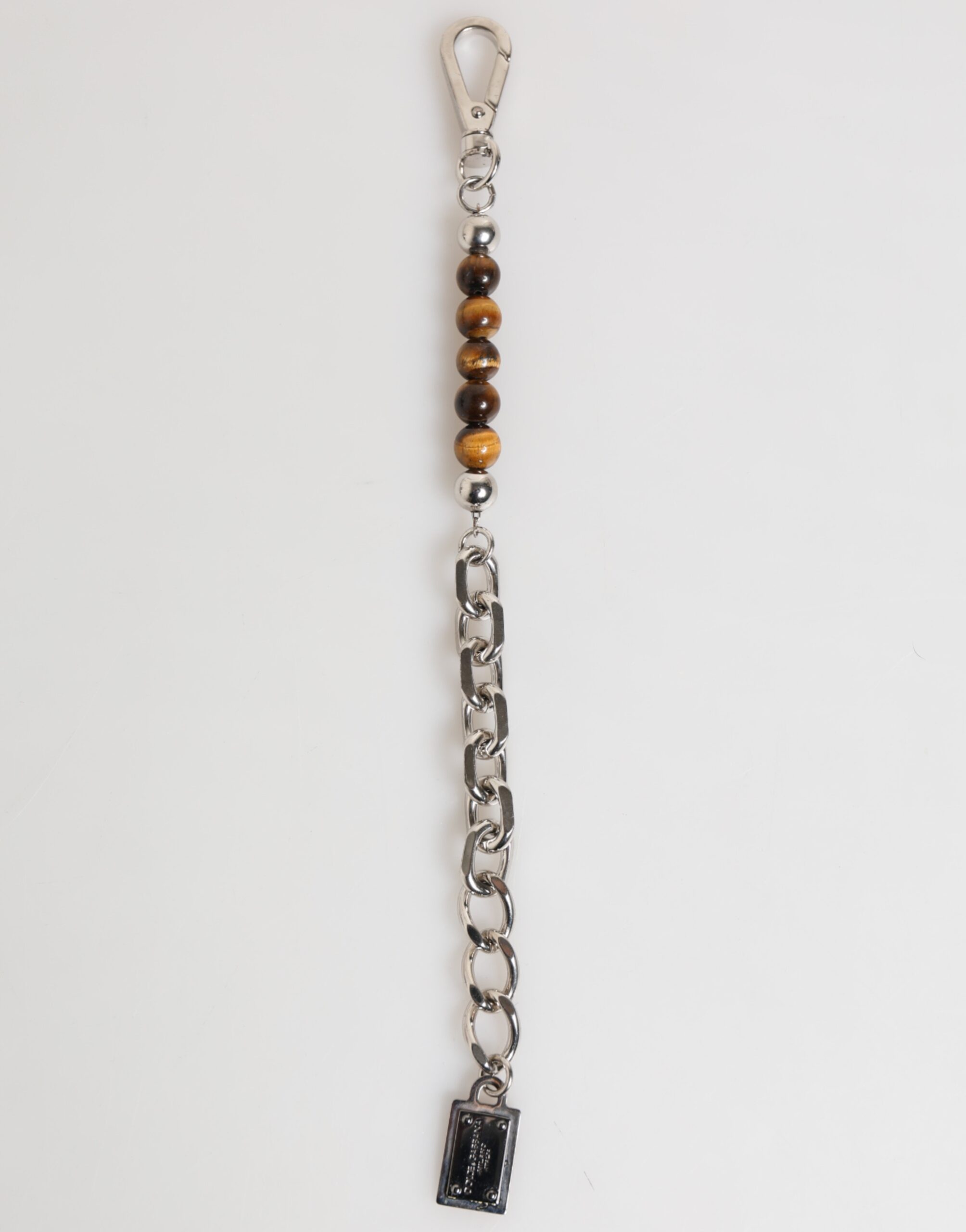 Dolce & Gabbana Silver Chain Brass Beaded Lobster Clasp Logo Men Bracelet - Image 3