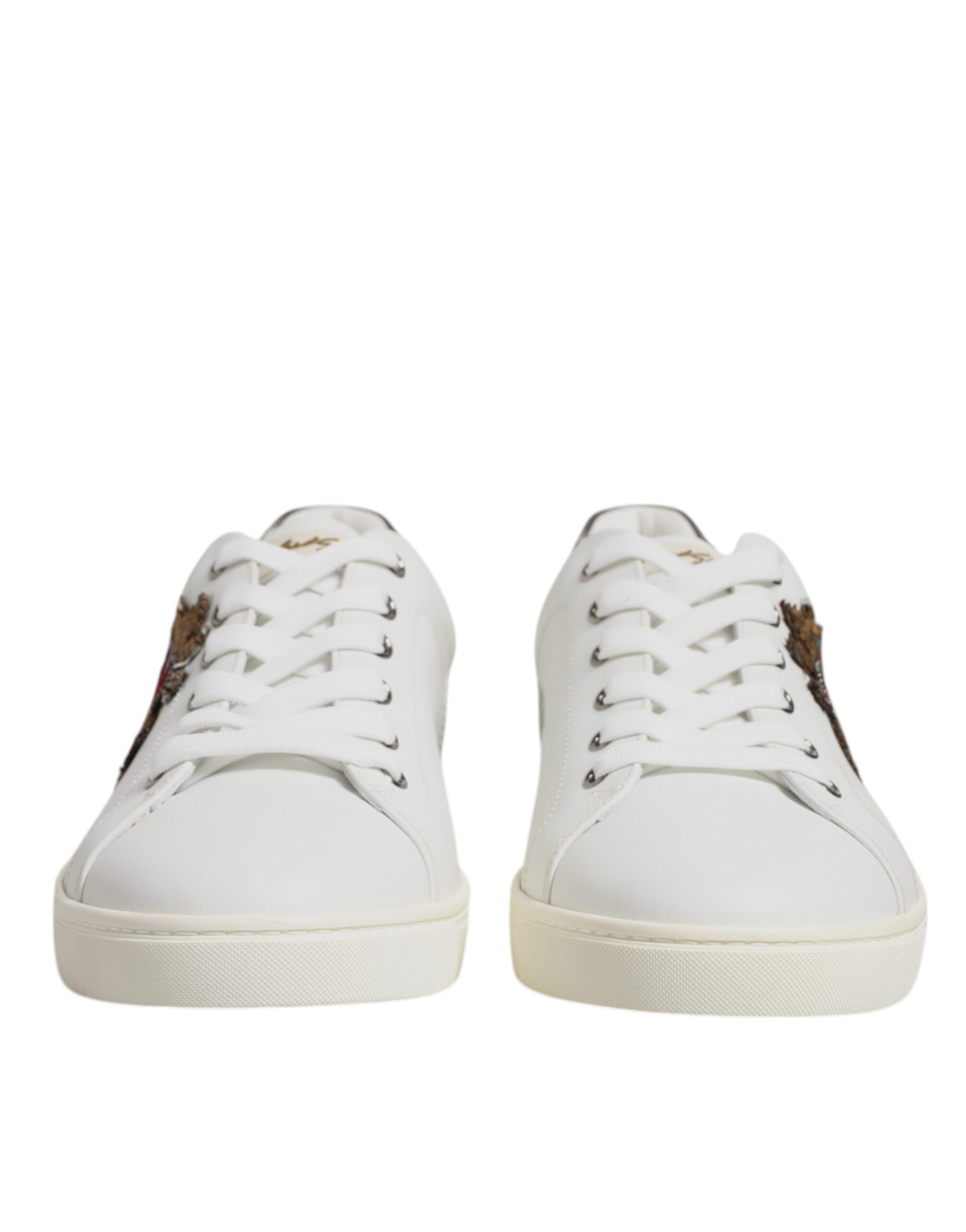 Dolce & Gabbana White Sacred Heart Men Low Top Sneakers Shoes - Image 3