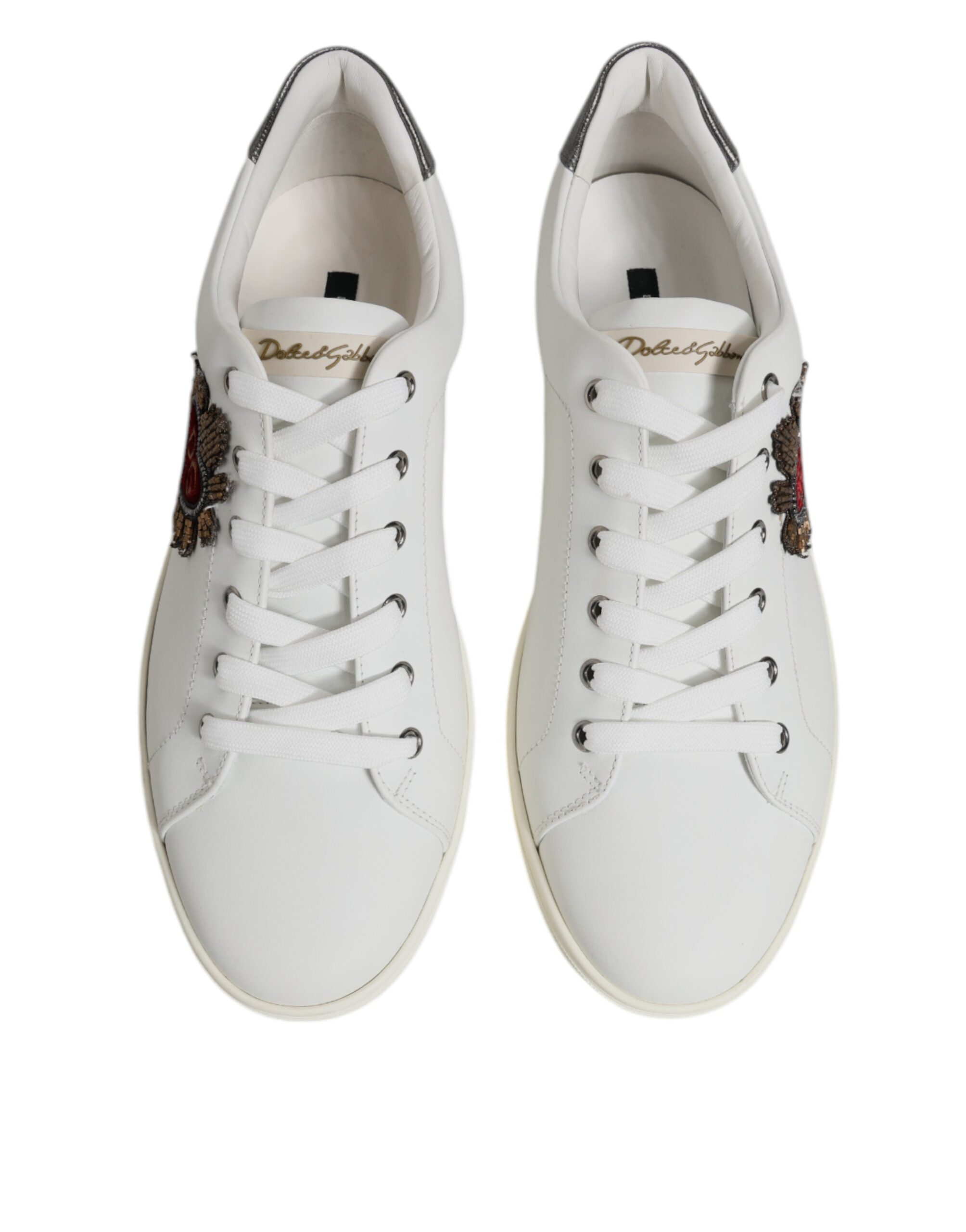 Dolce & Gabbana White Sacred Heart Men Low Top Sneakers Shoes - Image 4
