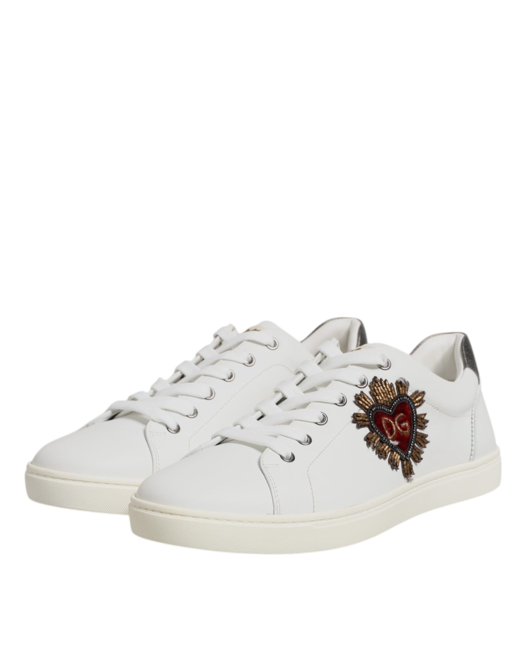 Dolce & Gabbana White Sacred Heart Men Low Top Sneakers Shoes - Image 5