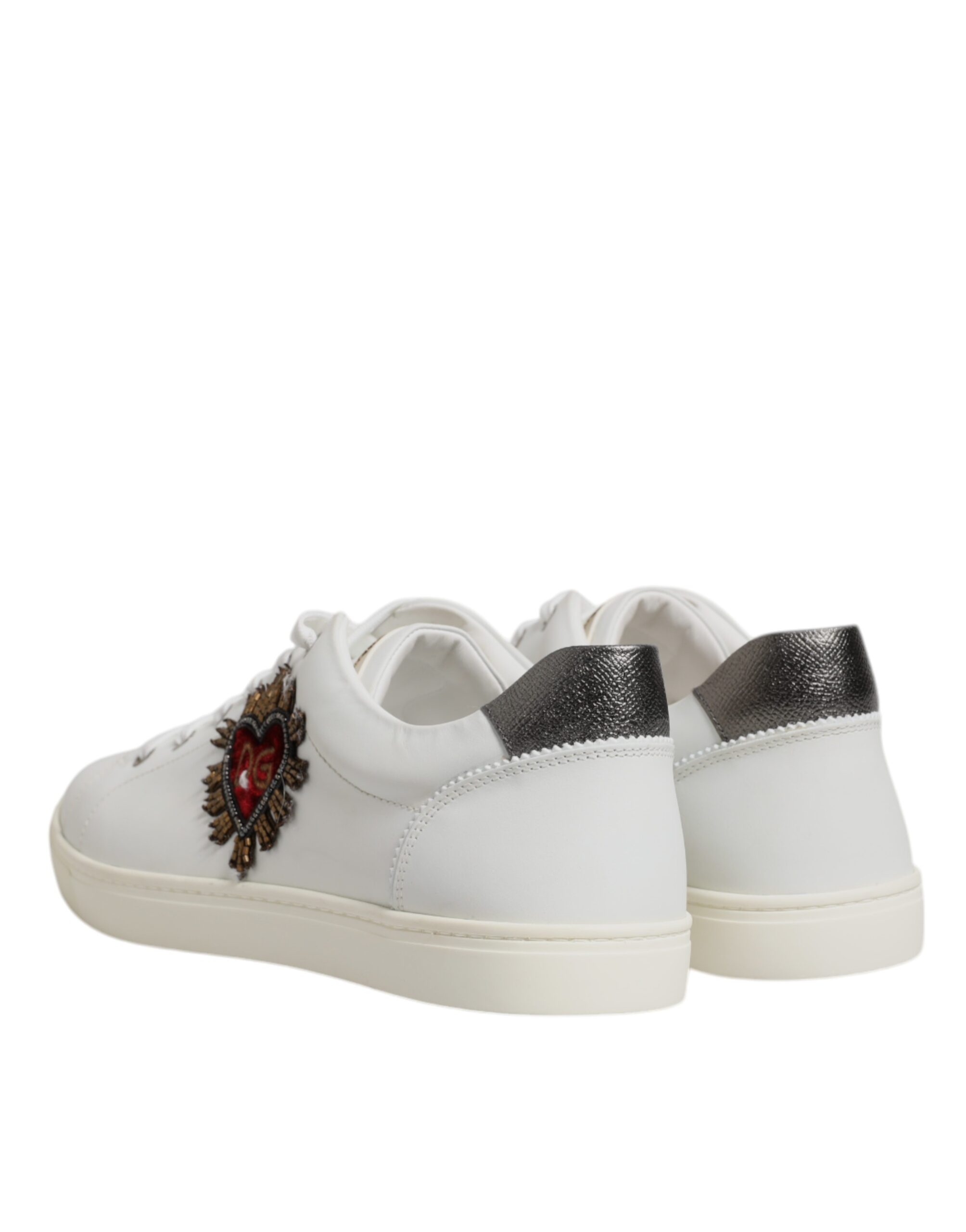 Dolce & Gabbana White Sacred Heart Men Low Top Sneakers Shoes - Image 6
