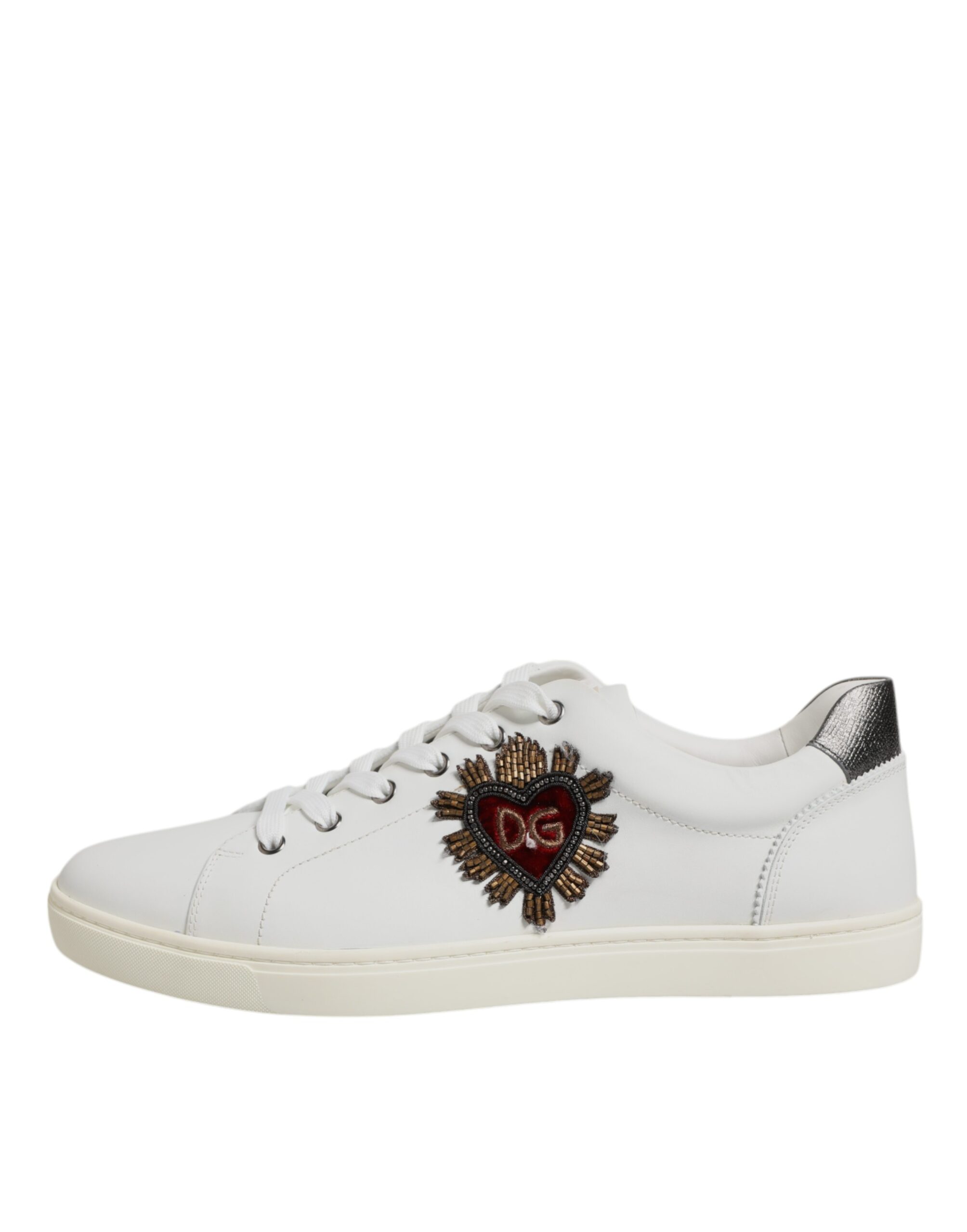 Dolce & Gabbana White Sacred Heart Men Low Top Sneakers Shoes - Image 2