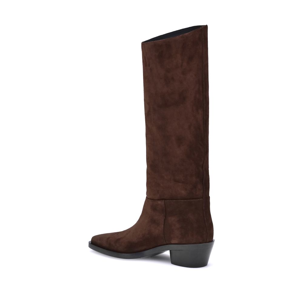 Proenza Schouler Brown Calf Leather Bos Taurus Ankle Boots - Image 3