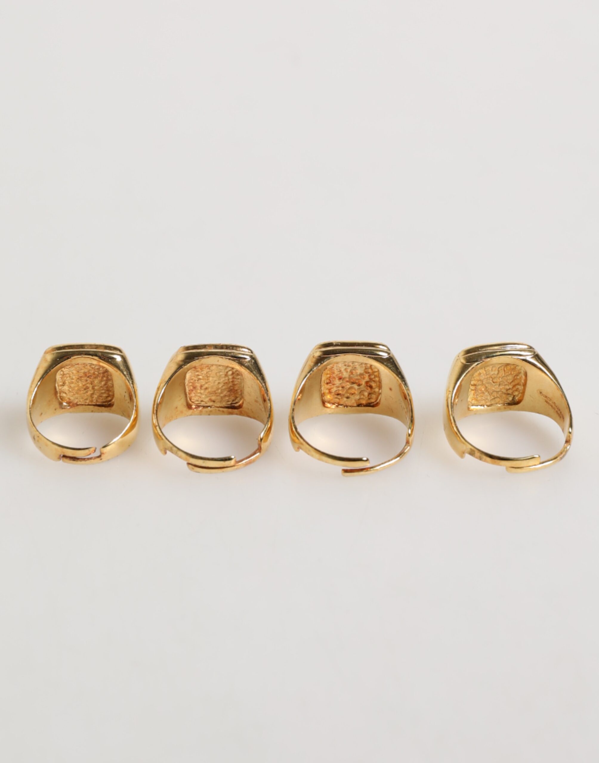 Dolce & Gabbana Gold Tone Brass JAZZ Letter Set 4 Pieces Adjustable Ring - Image 4