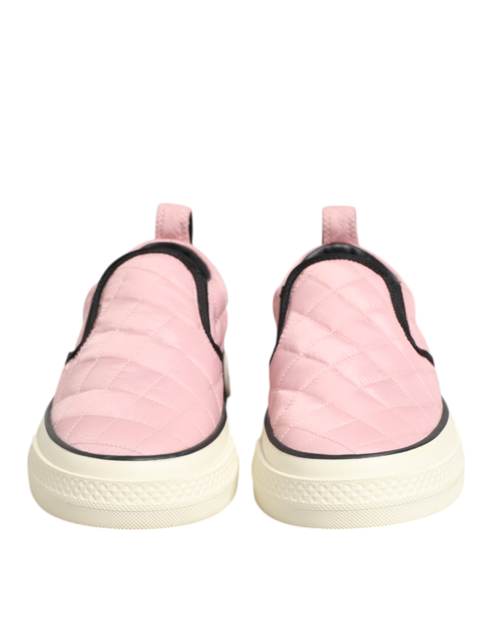 Dolce & Gabbana Pink Quilted Nylon Slip-On Sneaker Shoes - Image 3