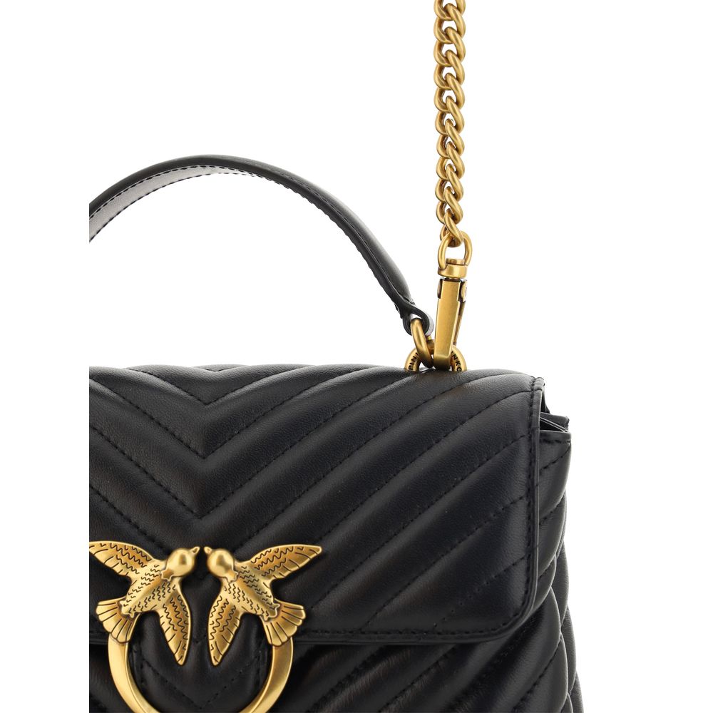 PINKO Black Calf Leather Bos Taurus Handbag - Image 5