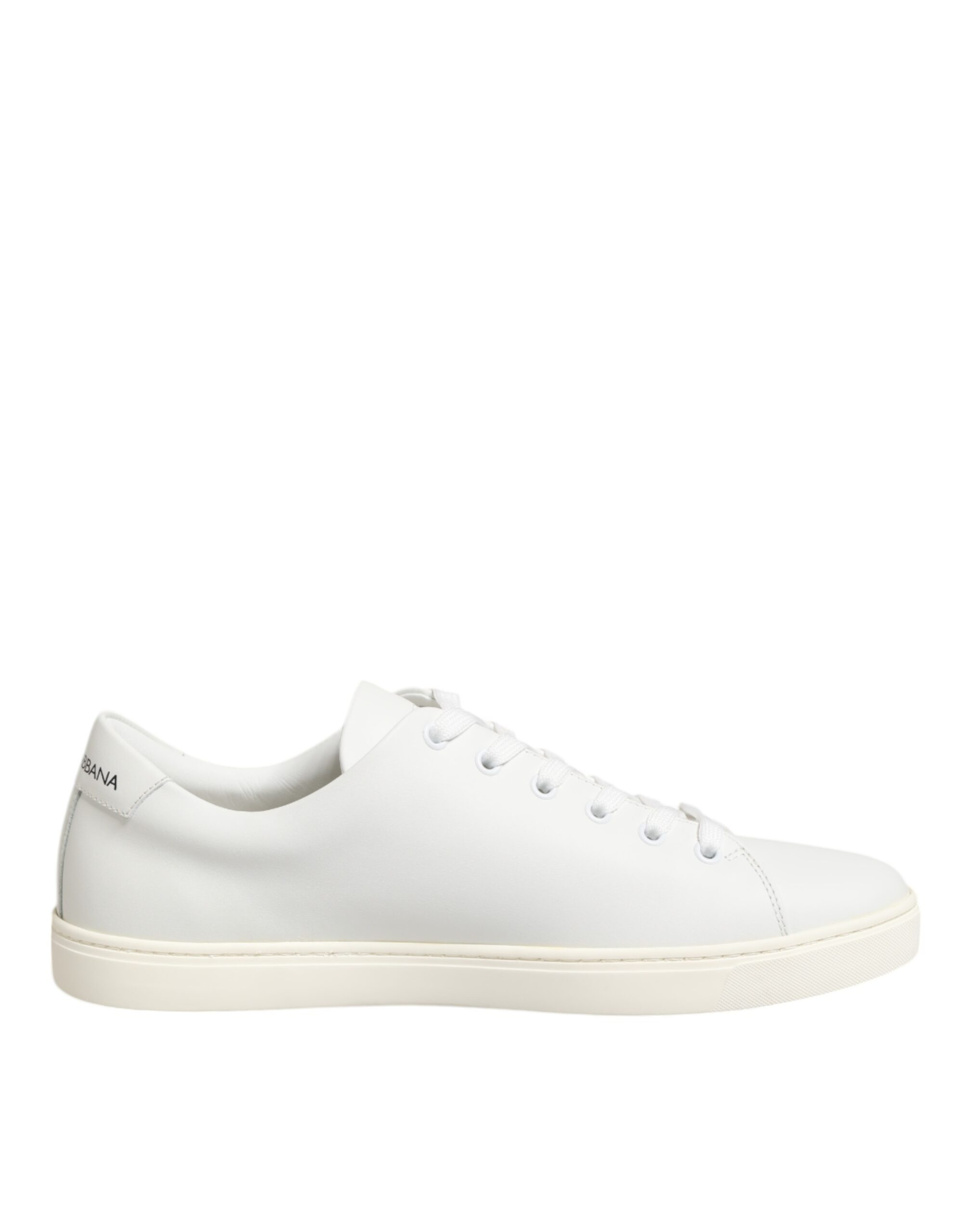 Dolce & Gabbana White Leather Sacred Heart Patch Sneakers Shoes - Image 7