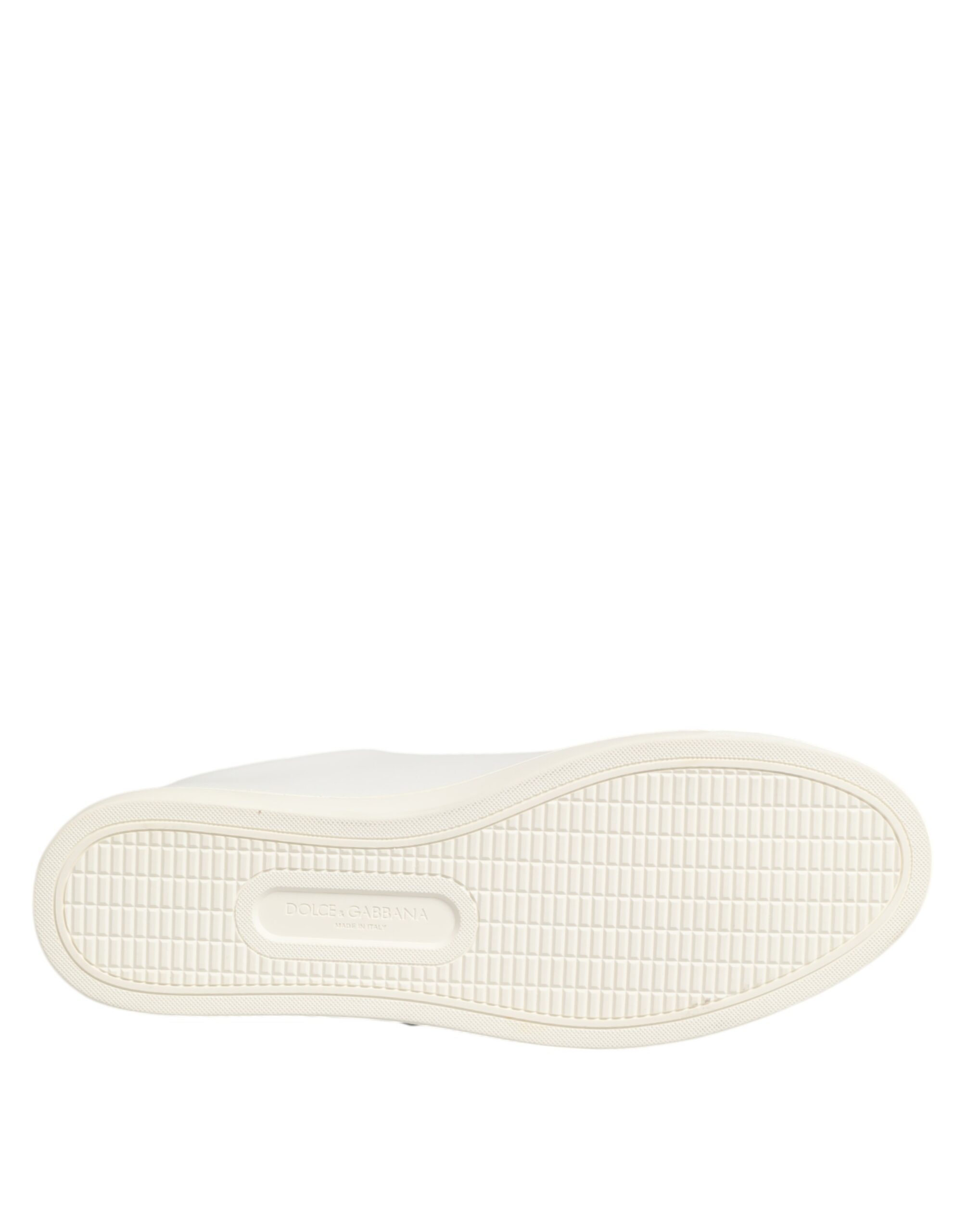 Dolce & Gabbana White Leather Sacred Heart Patch Sneakers Shoes - Image 8