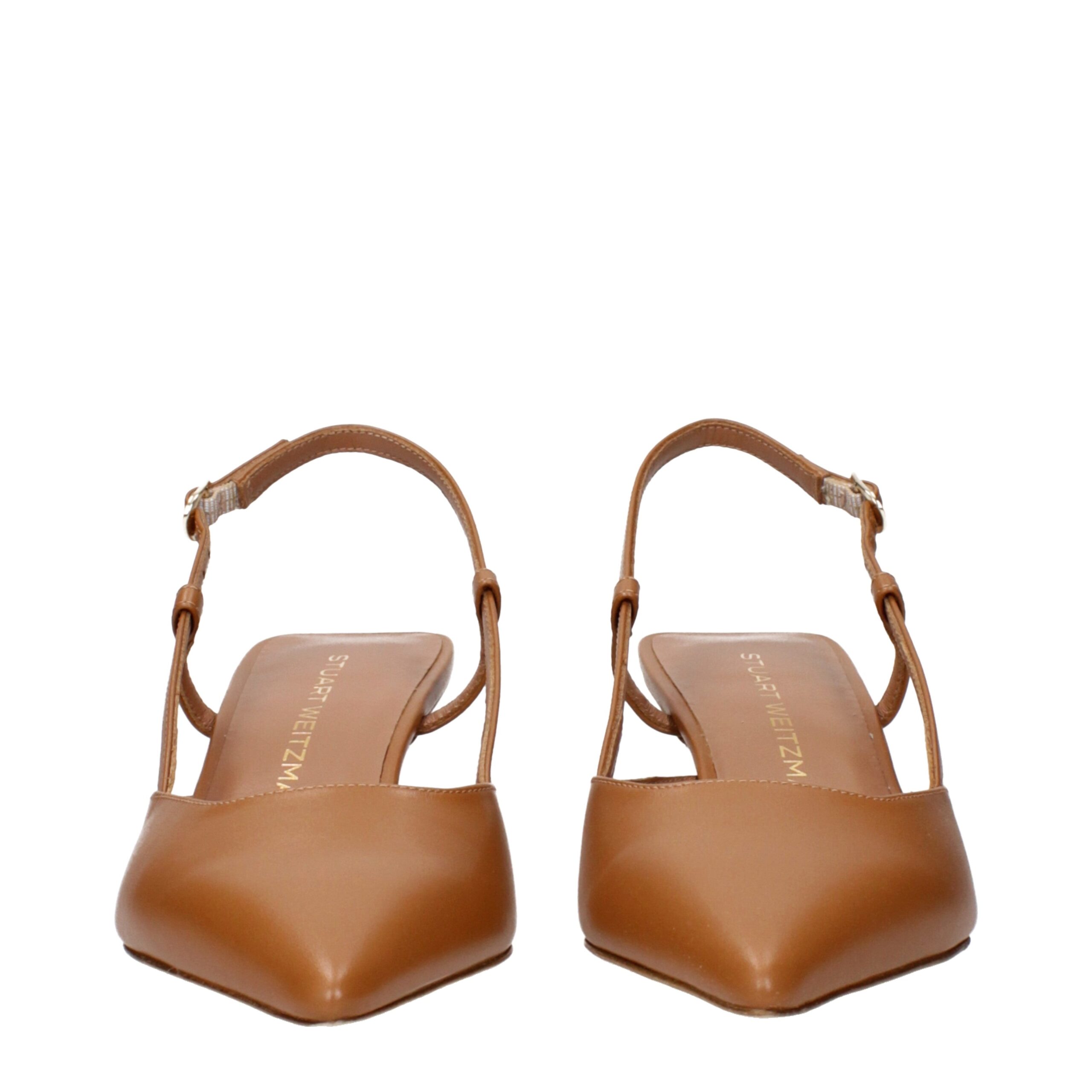 Stuart Weitzman Brown Leather Mid Heel Pumps - Image 3