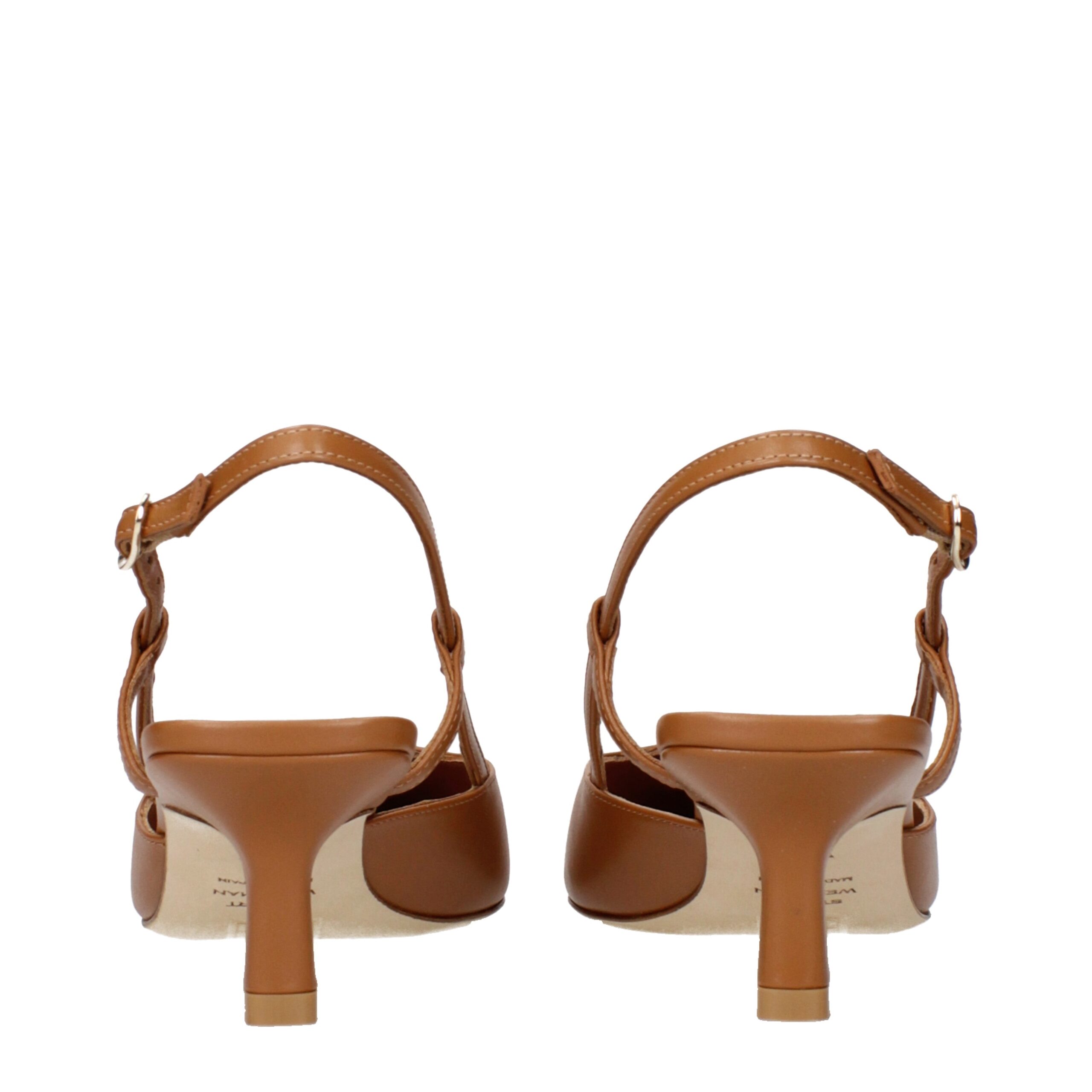 Stuart Weitzman Brown Leather Mid Heel Pumps - Image 5