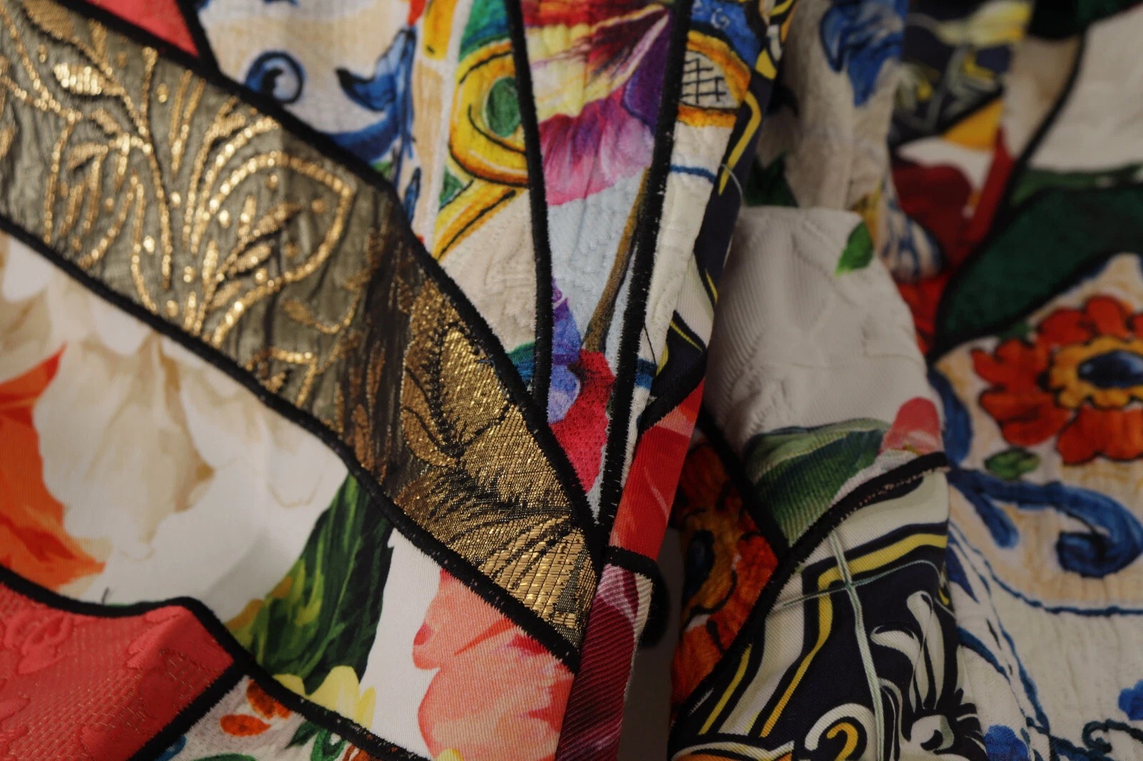 Dolce & Gabbana Multicolor Patchwork Jacquard High Waist Pants - Image 4