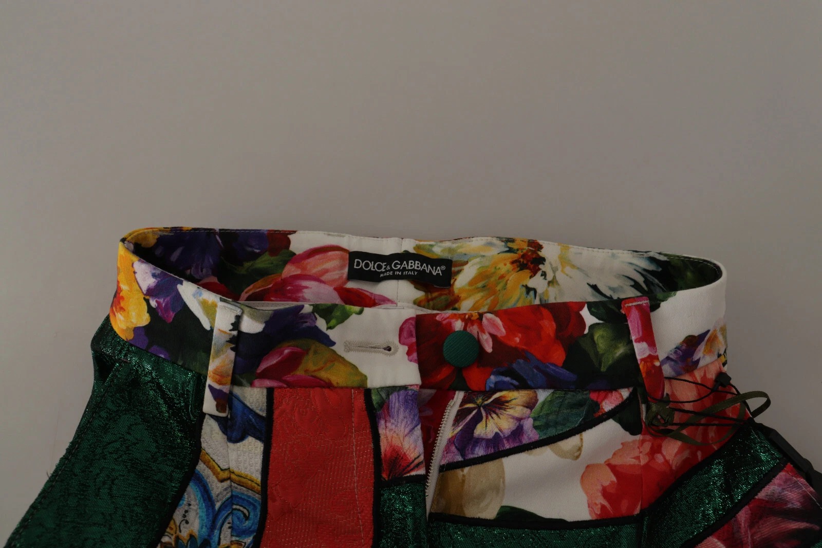 Dolce & Gabbana Multicolor Patchwork Jacquard High Waist Pants - Image 5