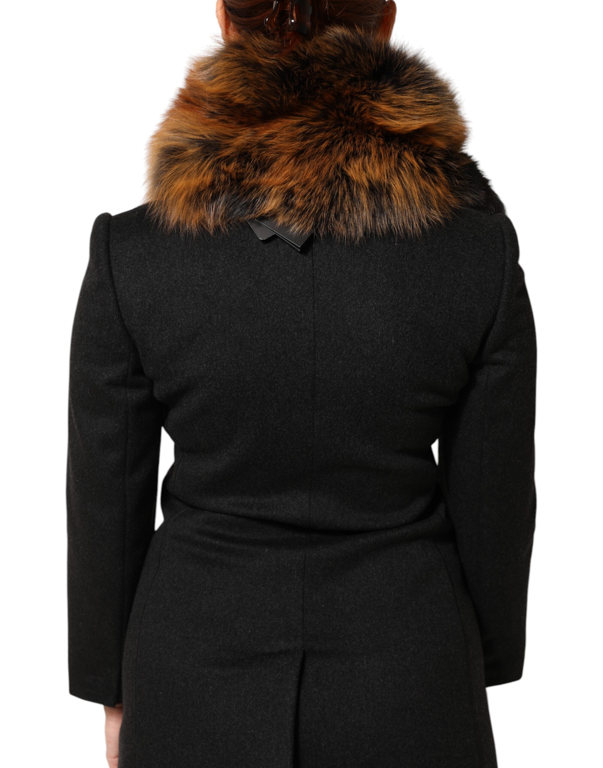 Dolce & Gabbana Brown Red Fox Fur Neck Cashmere Warmer Scarf - Image 4