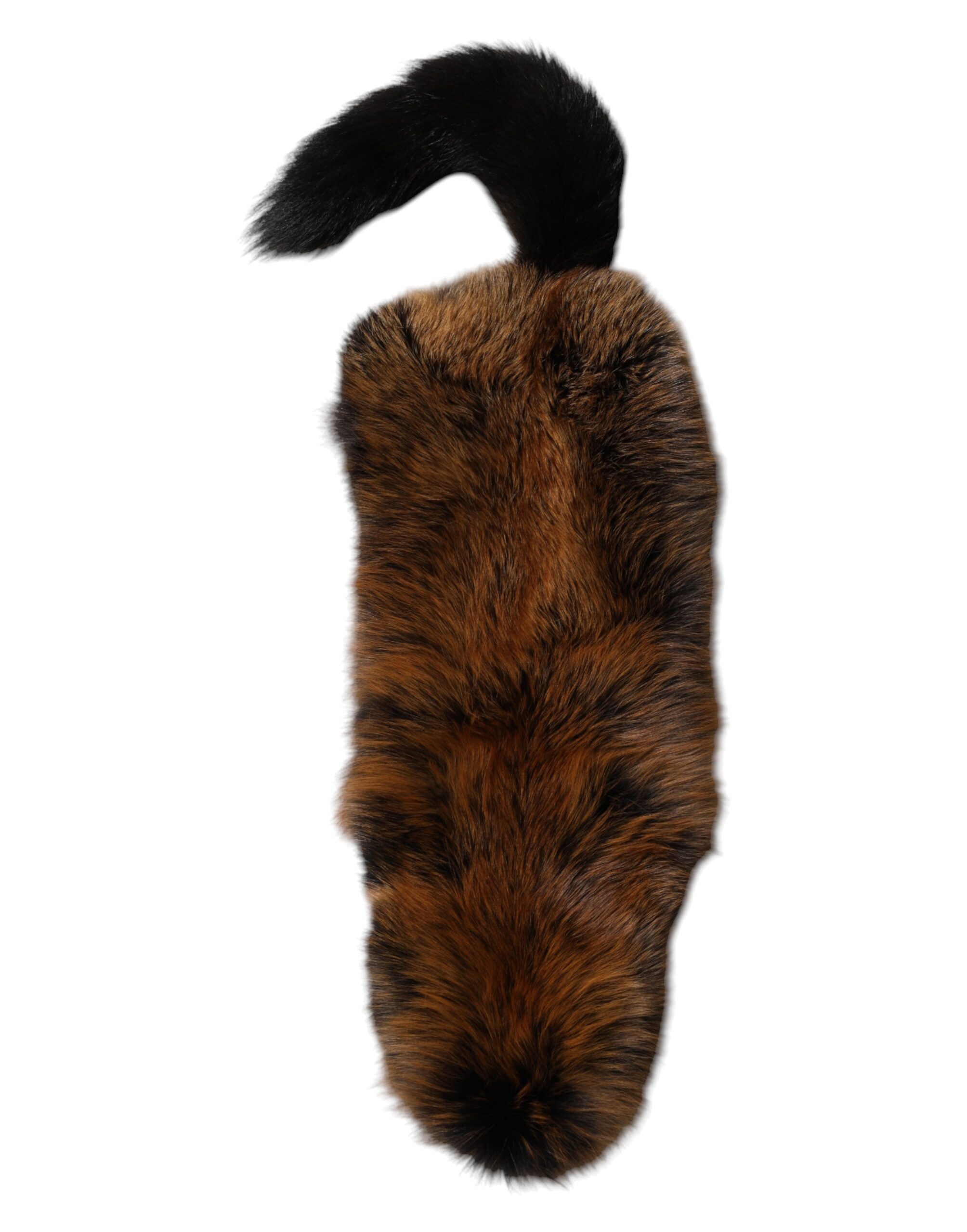 Dolce & Gabbana Brown Red Fox Fur Neck Cashmere Warmer Scarf - Image 5
