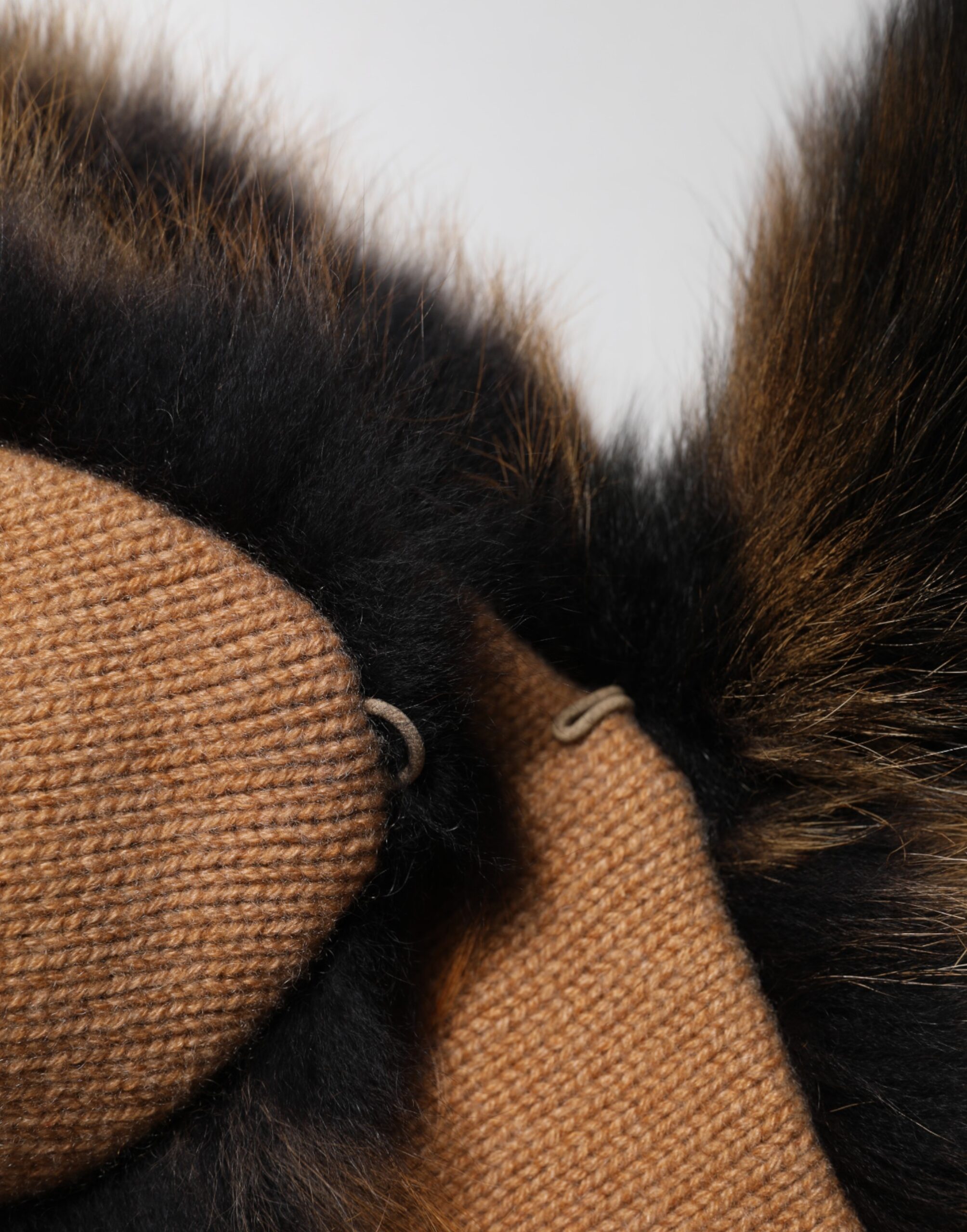 Dolce & Gabbana Brown Red Fox Fur Neck Cashmere Warmer Scarf - Image 7