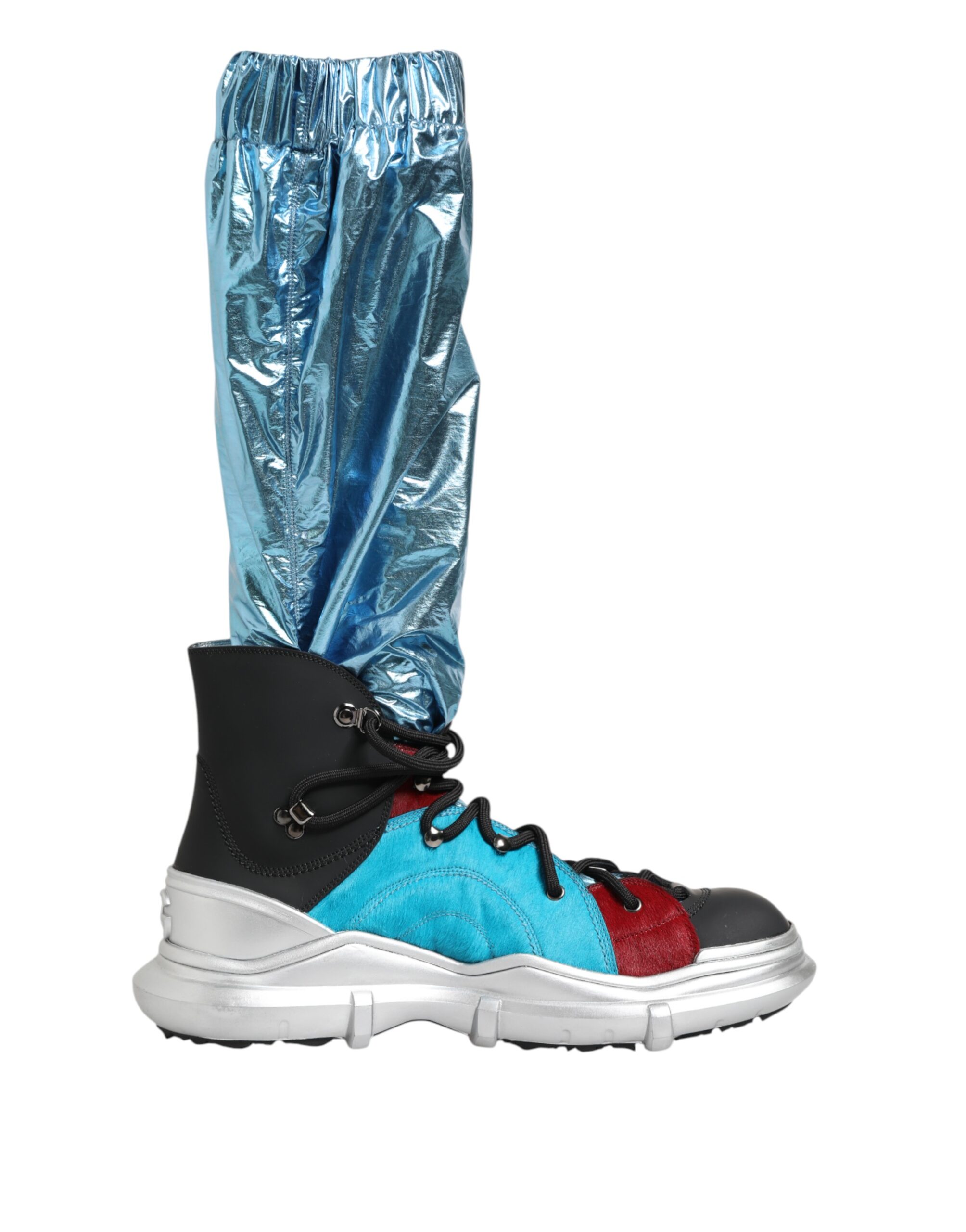 Dolce & Gabbana Blue Lace Up Over The Knee Socks Men Boots Shoes - Image 2