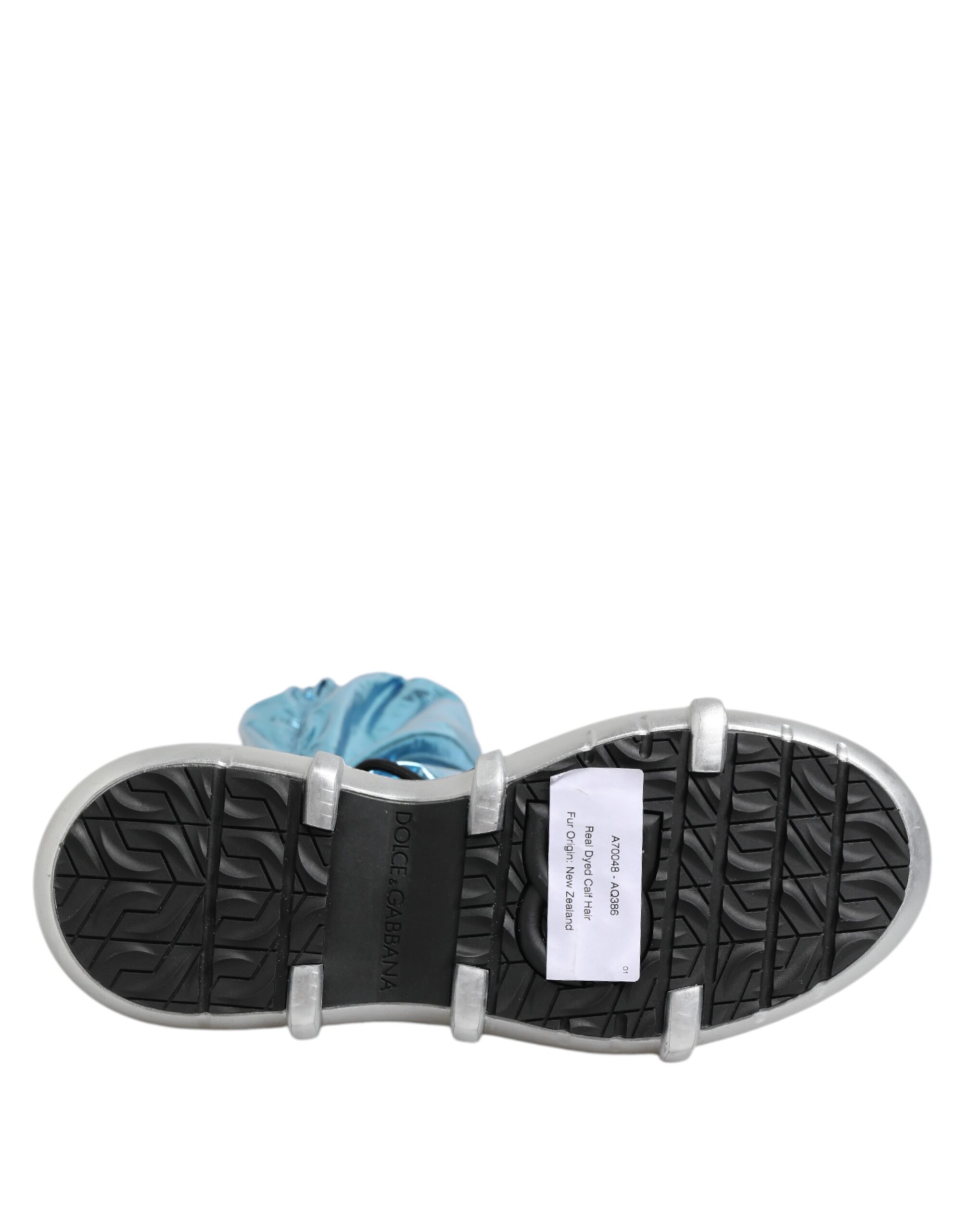 Dolce & Gabbana Blue Lace Up Over The Knee Socks Men Boots Shoes - Image 8