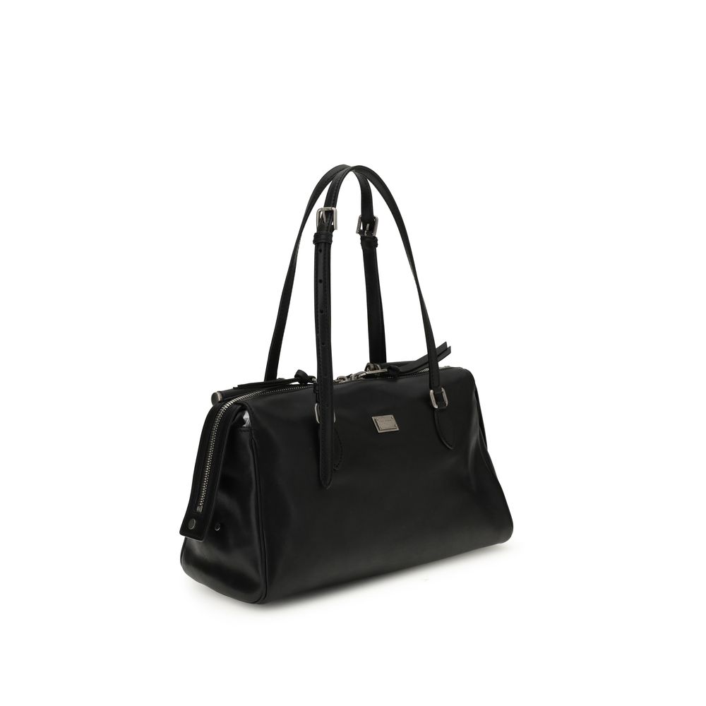 Dolce & Gabbana Black Calf Leather Bos Taurus Shoulder Bag - Image 2