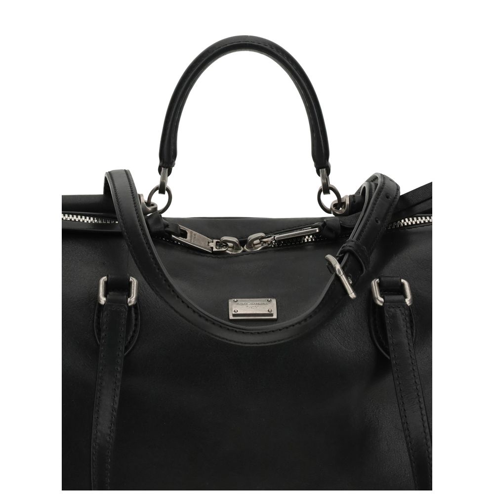 Dolce & Gabbana Black Calf Leather Bos Taurus Shoulder Bag - Image 4