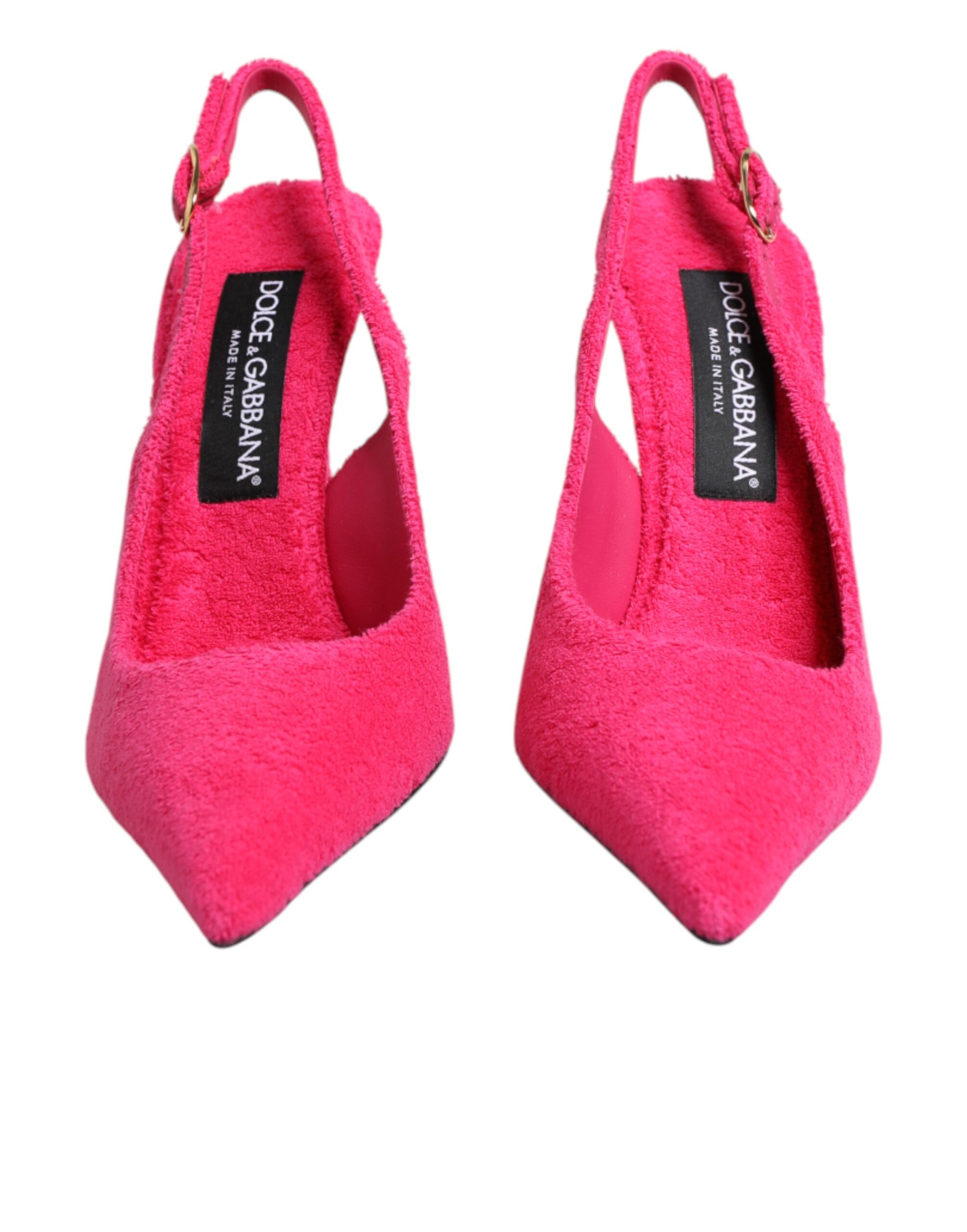 Dolce & Gabbana Pink Suede High Heels Slingback Shoes - Image 3