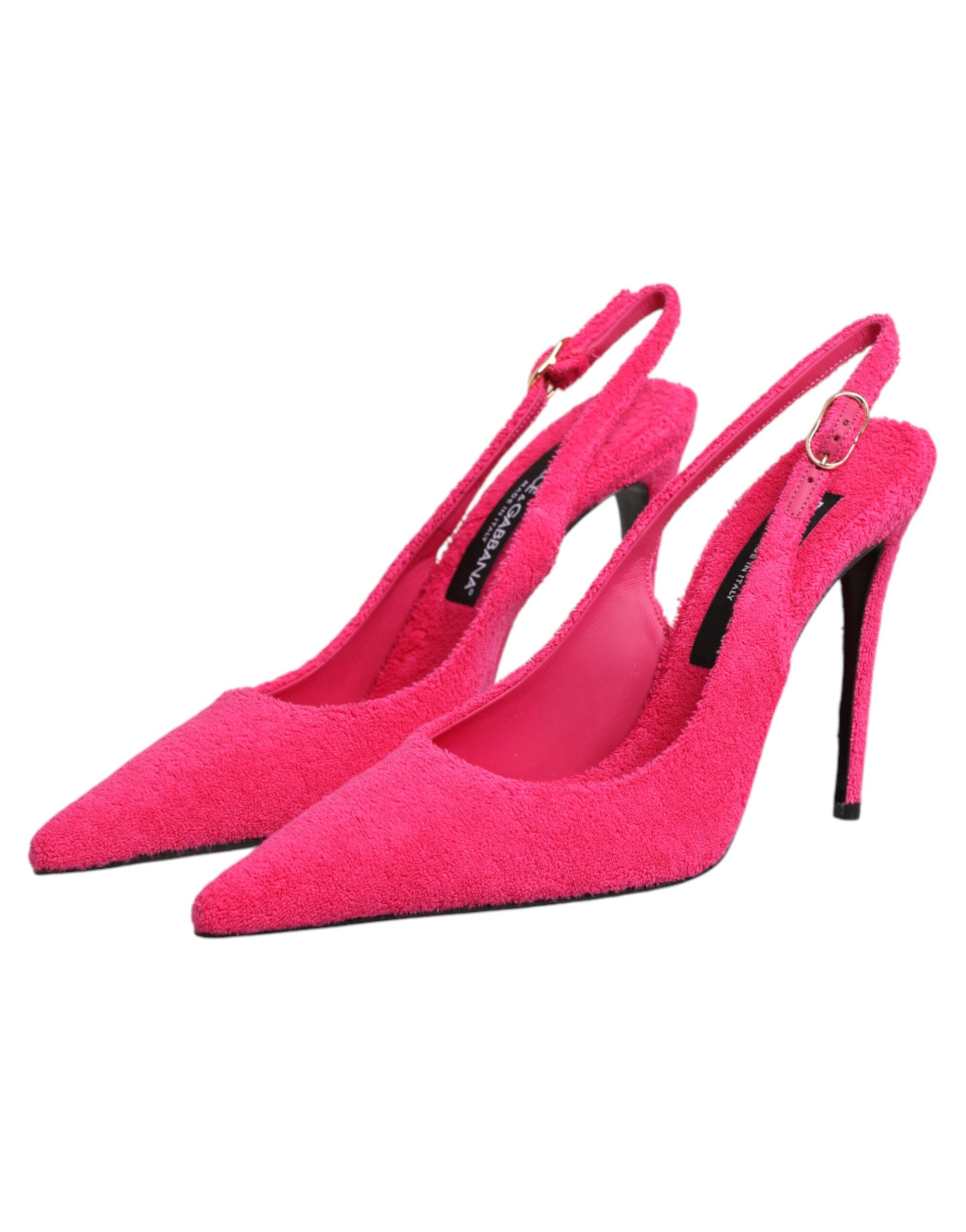 Dolce & Gabbana Pink Suede High Heels Slingback Shoes - Image 5