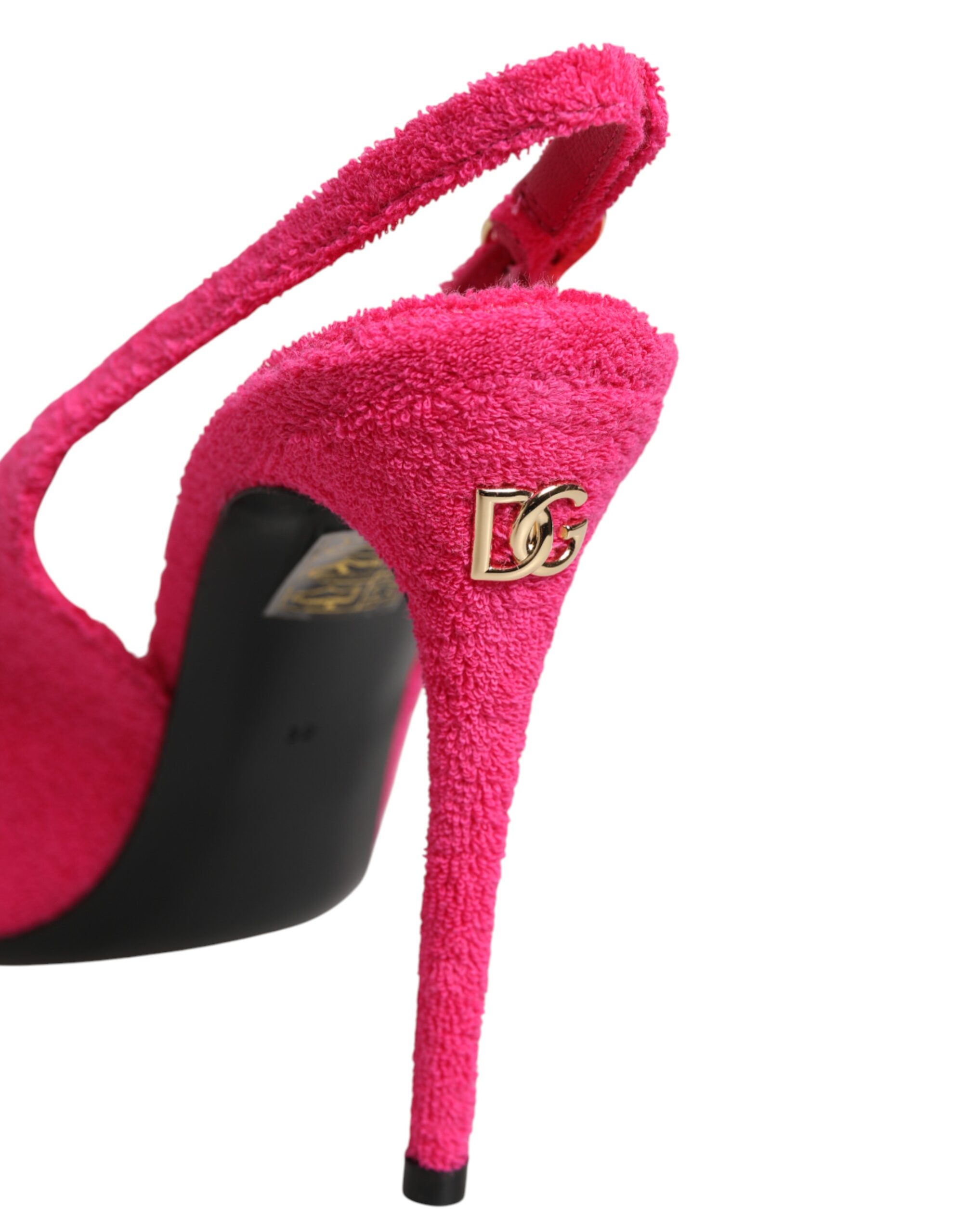 Dolce & Gabbana Pink Suede High Heels Slingback Shoes - Image 7