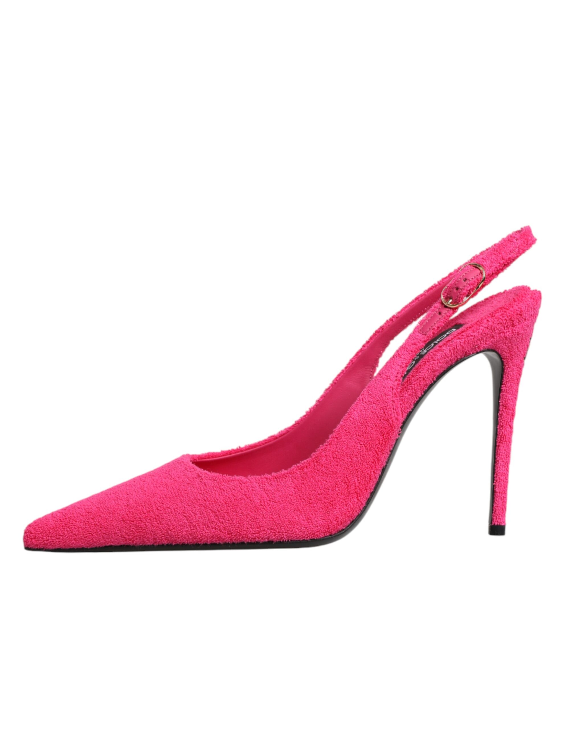 Dolce & Gabbana Pink Suede High Heels Slingback Shoes - Image 8