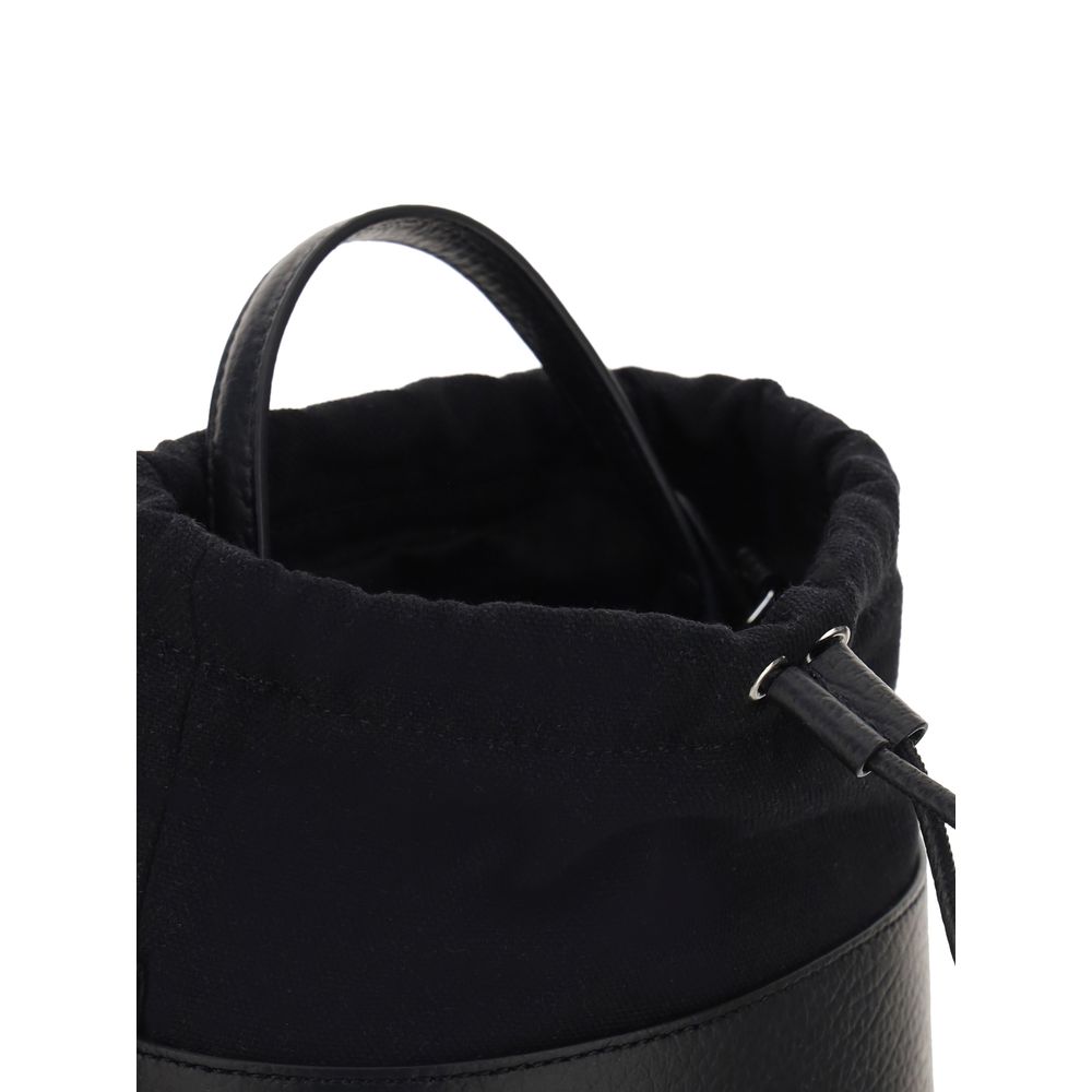 Maison Margiela Black Calf Leather Bos Taurus Shoulder Bag - Image 4