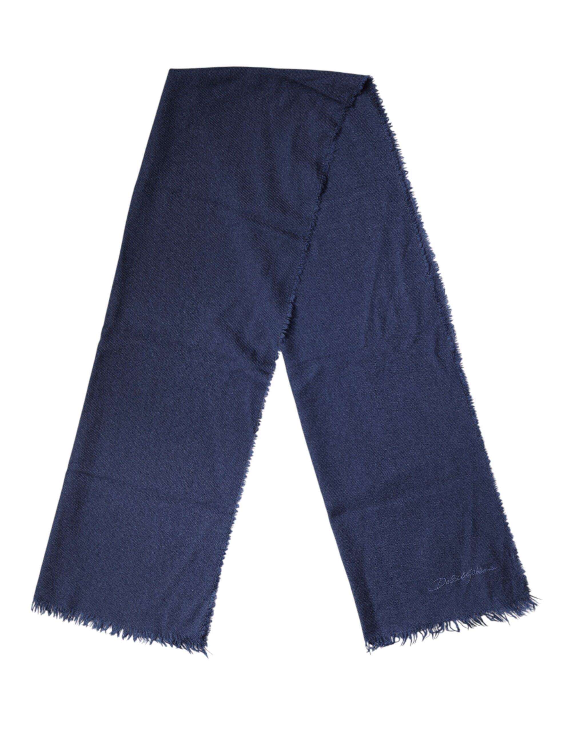 Dolce & Gabbana Scarf Blue Cashmere Neck Wrap Shawl Men - Image 2