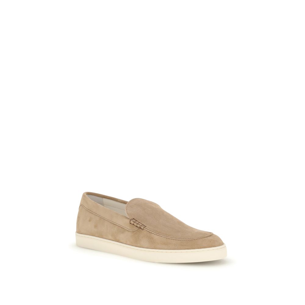 Brunello Cucinelli Beige Calf Leather Bos Taurus Slip-On Loafers - Image 2
