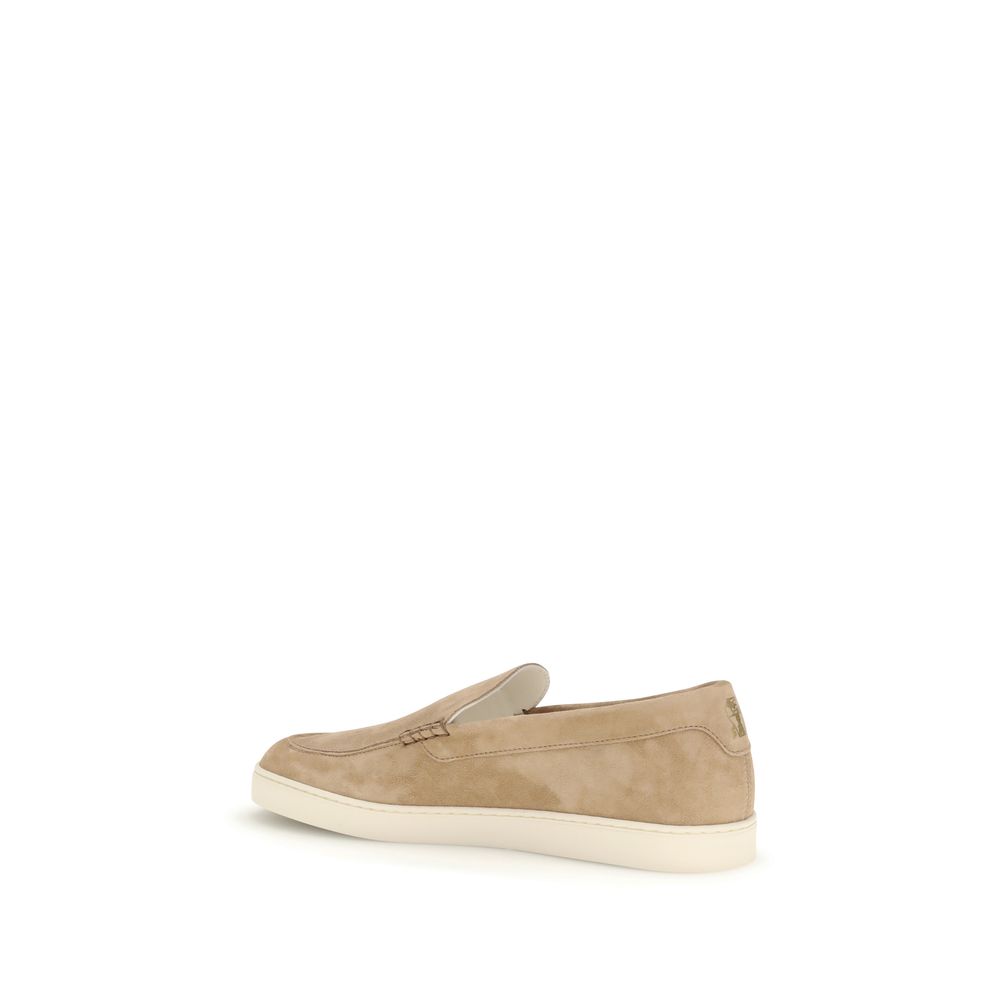 Brunello Cucinelli Beige Calf Leather Bos Taurus Slip-On Loafers - Image 3