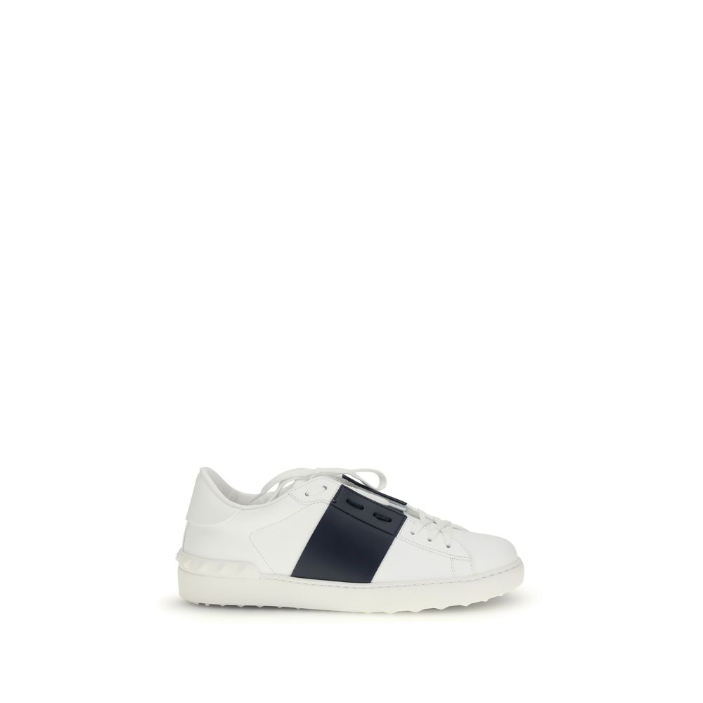 Valentino Garavani Blue Calf Leather Bos Taurus Low Top Sneakers