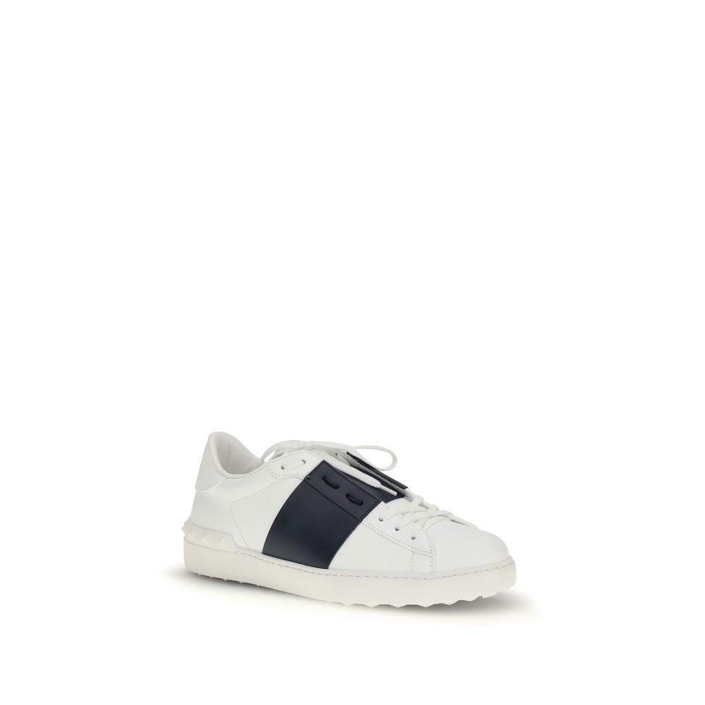 Valentino Garavani Blue Calf Leather Bos Taurus Low Top Sneakers - Image 2