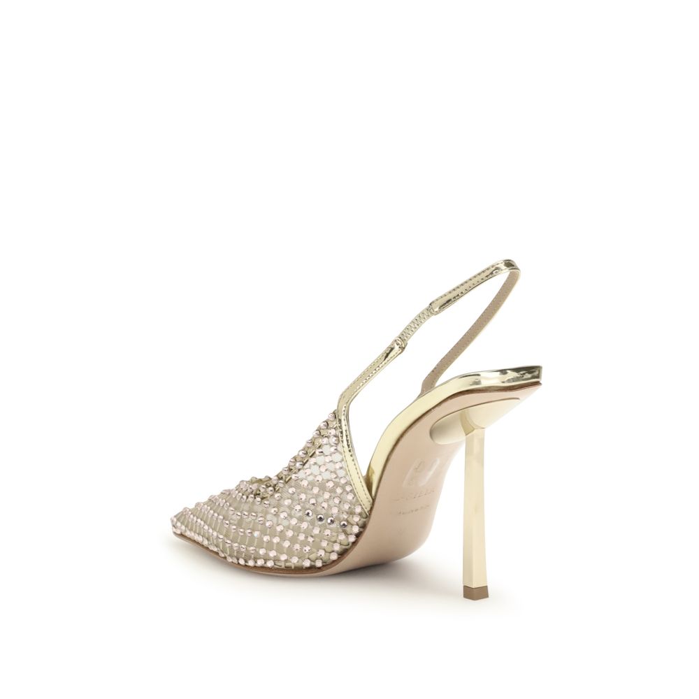 LE SILLA Gold Nylon Platform Pumps - Image 3