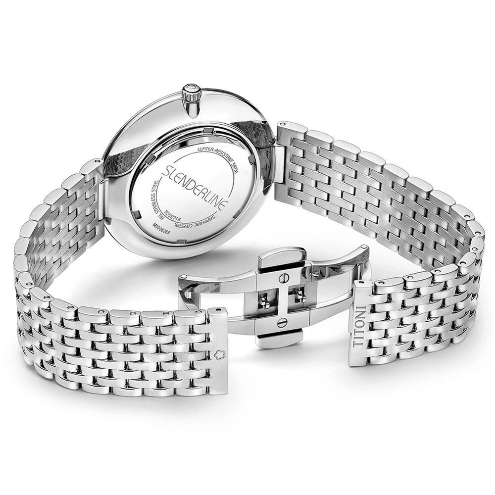 TITONI Gray Stainless Steel Dress Watch - Image 2