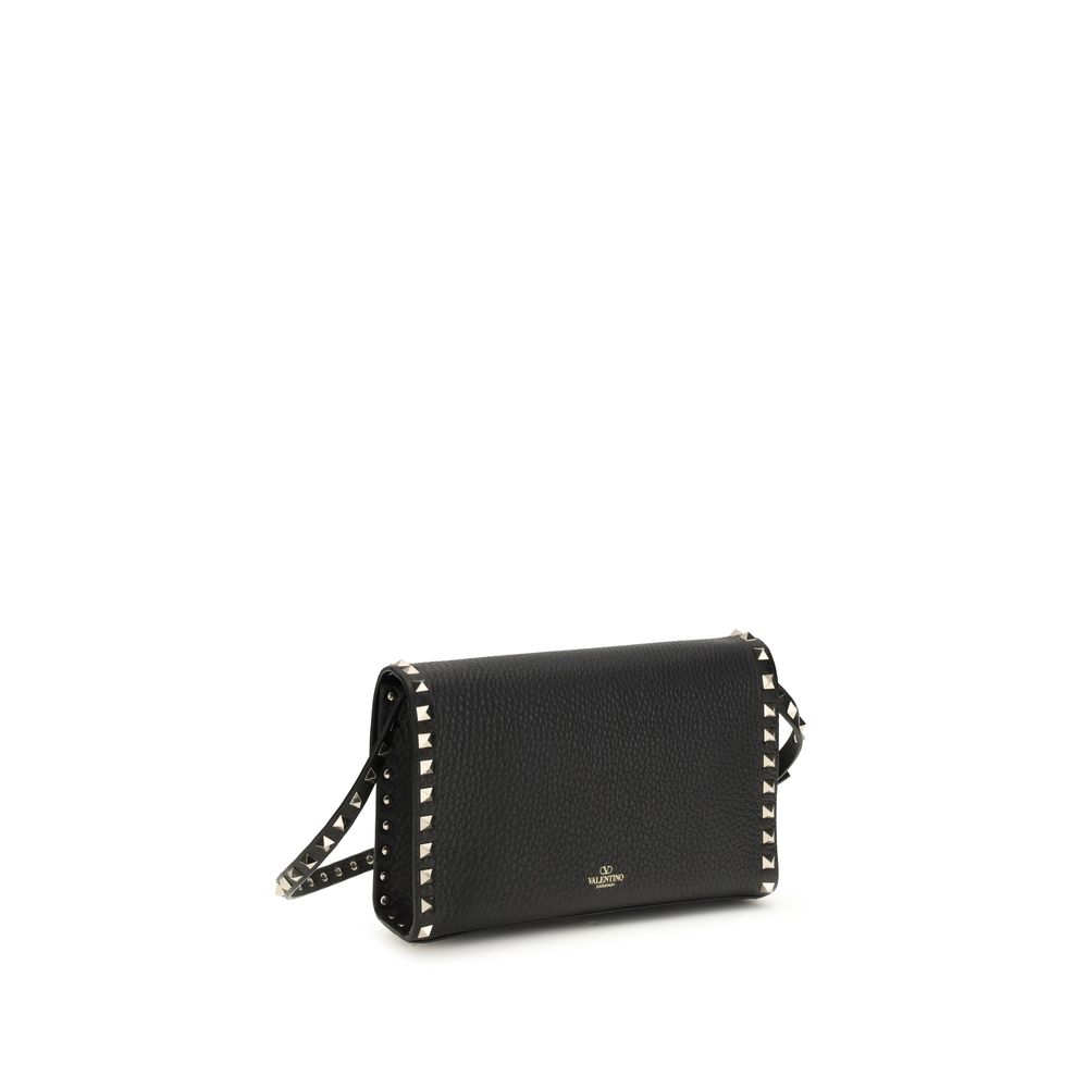 Valentino Garavani Black Calf Leather Bos Taurus Shoulder Bag - Image 3