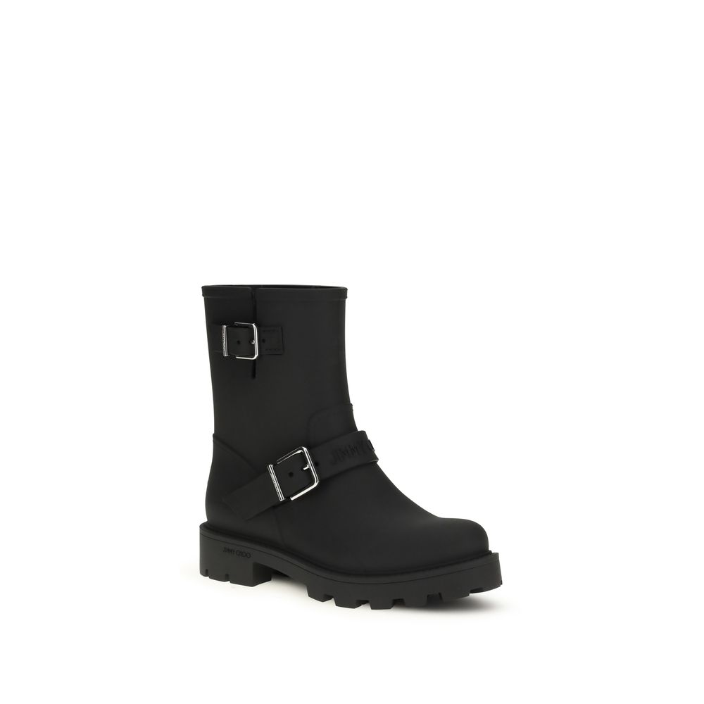 Jimmy Choo Black Polyurethane Rain Boots - Image 2