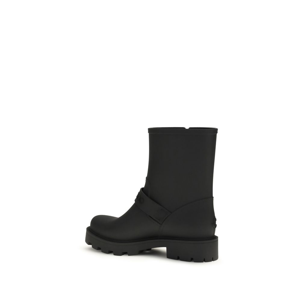 Jimmy Choo Black Polyurethane Rain Boots - Image 3