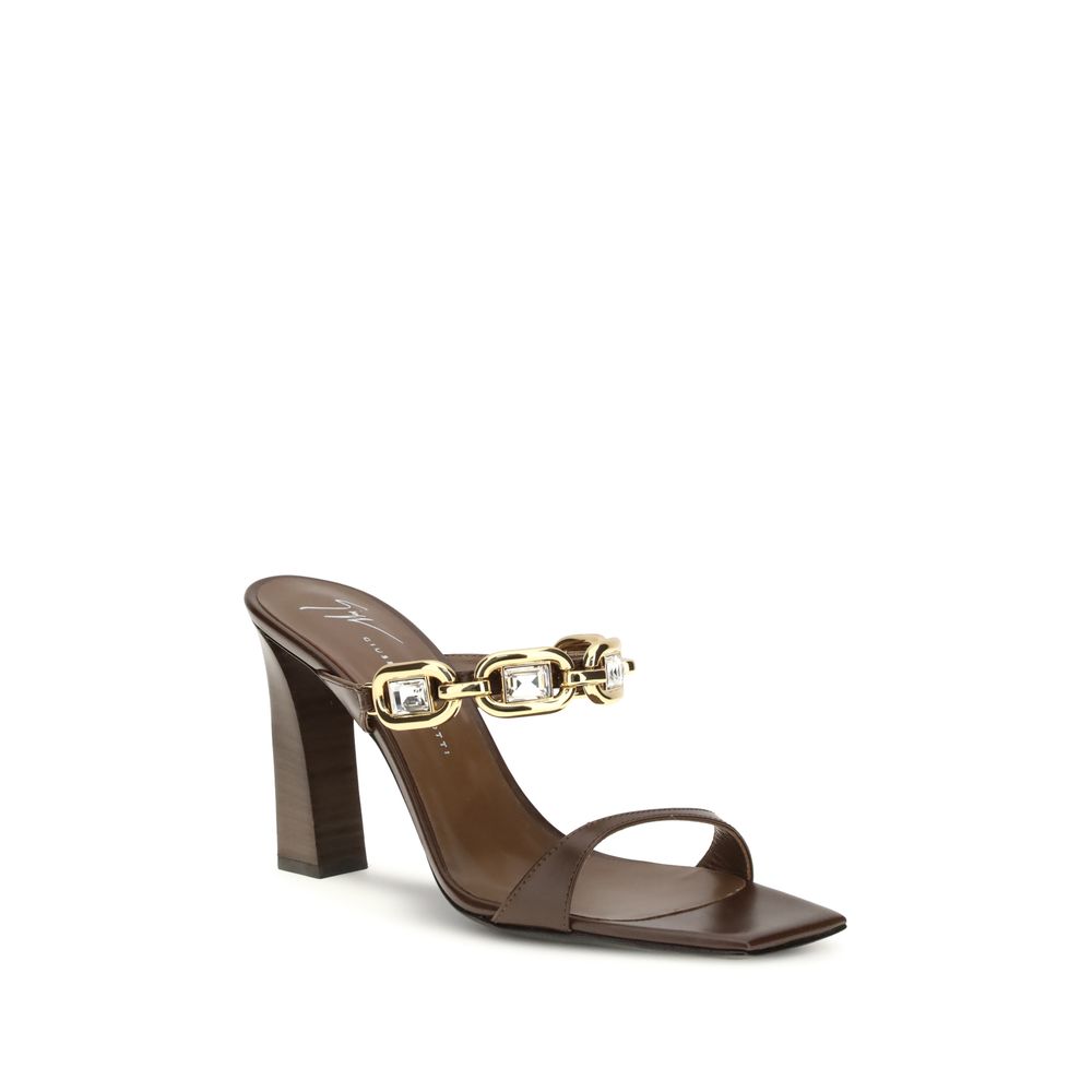 Giuseppe Zanotti Brown Calf Leather Bos Taurus Sandals - Image 2