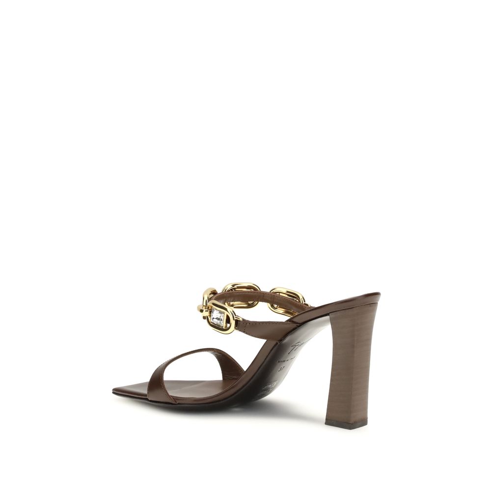 Giuseppe Zanotti Brown Calf Leather Bos Taurus Sandals - Image 3