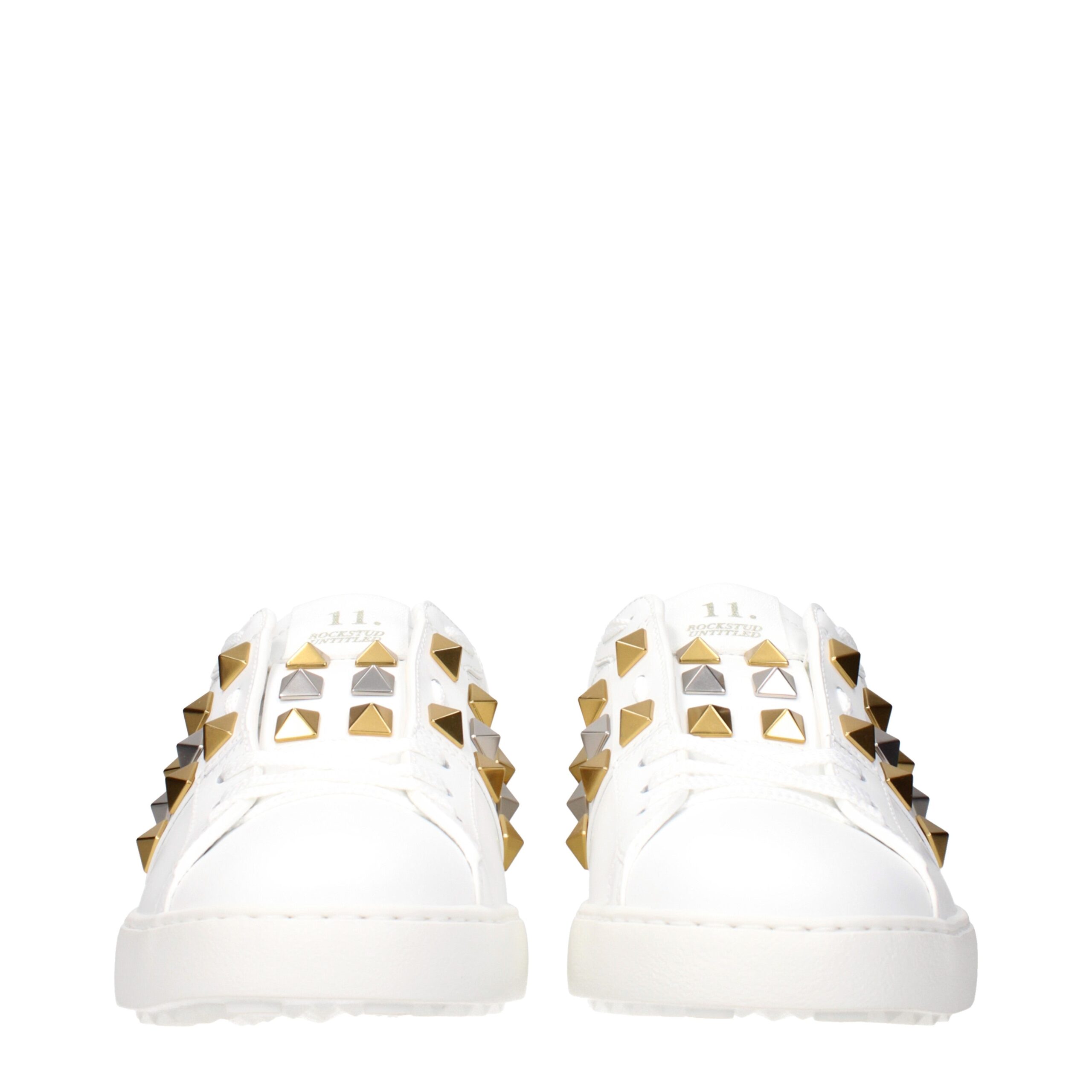 Valentino Garavani White Leather Low Top Sneakers - Image 3