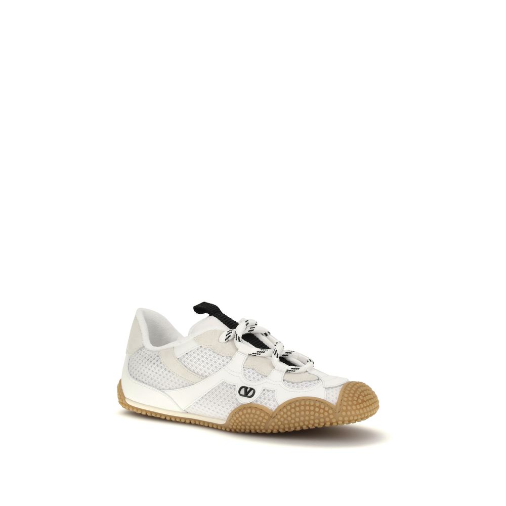 Valentino Garavani White Calf Leather Bos Taurus Athletic Sneakers - Image 2