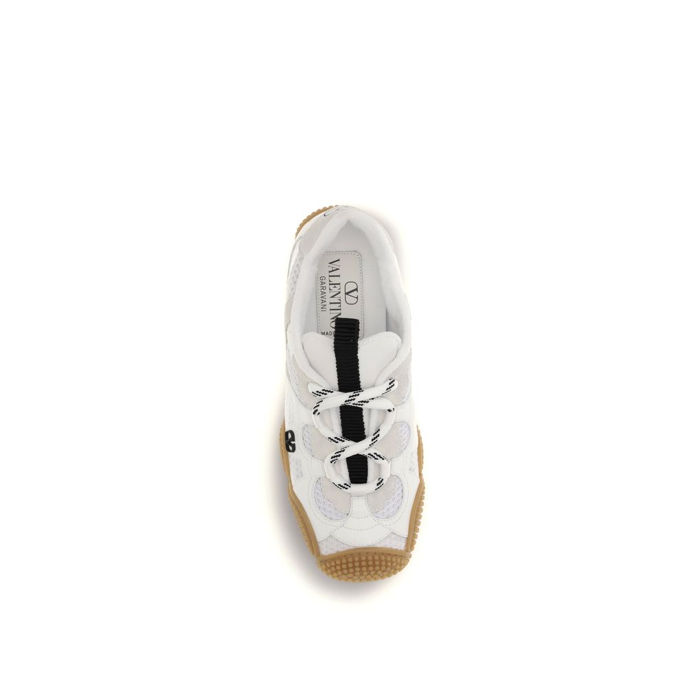 Valentino Garavani White Calf Leather Bos Taurus Athletic Sneakers - Image 4