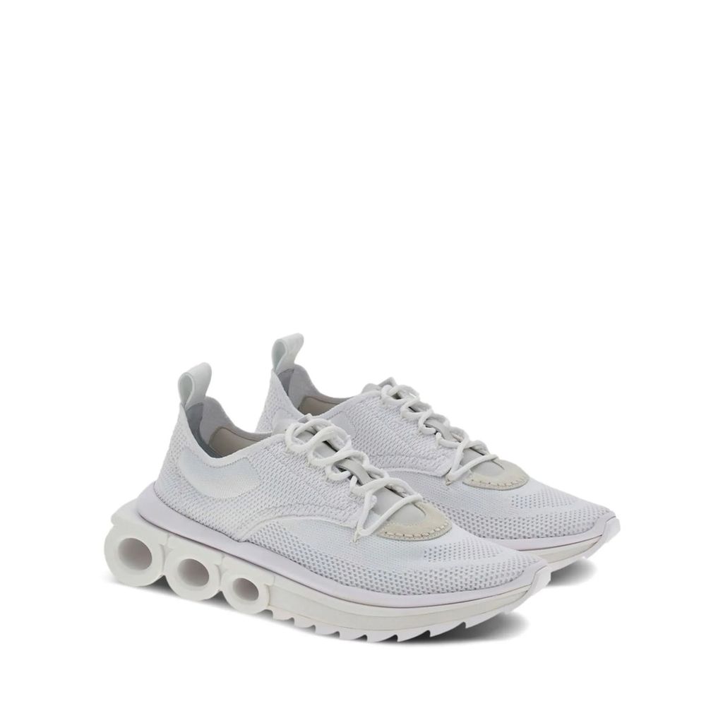 Salvatore Ferragamo White Nylon Athletic Sneakers - Image 2