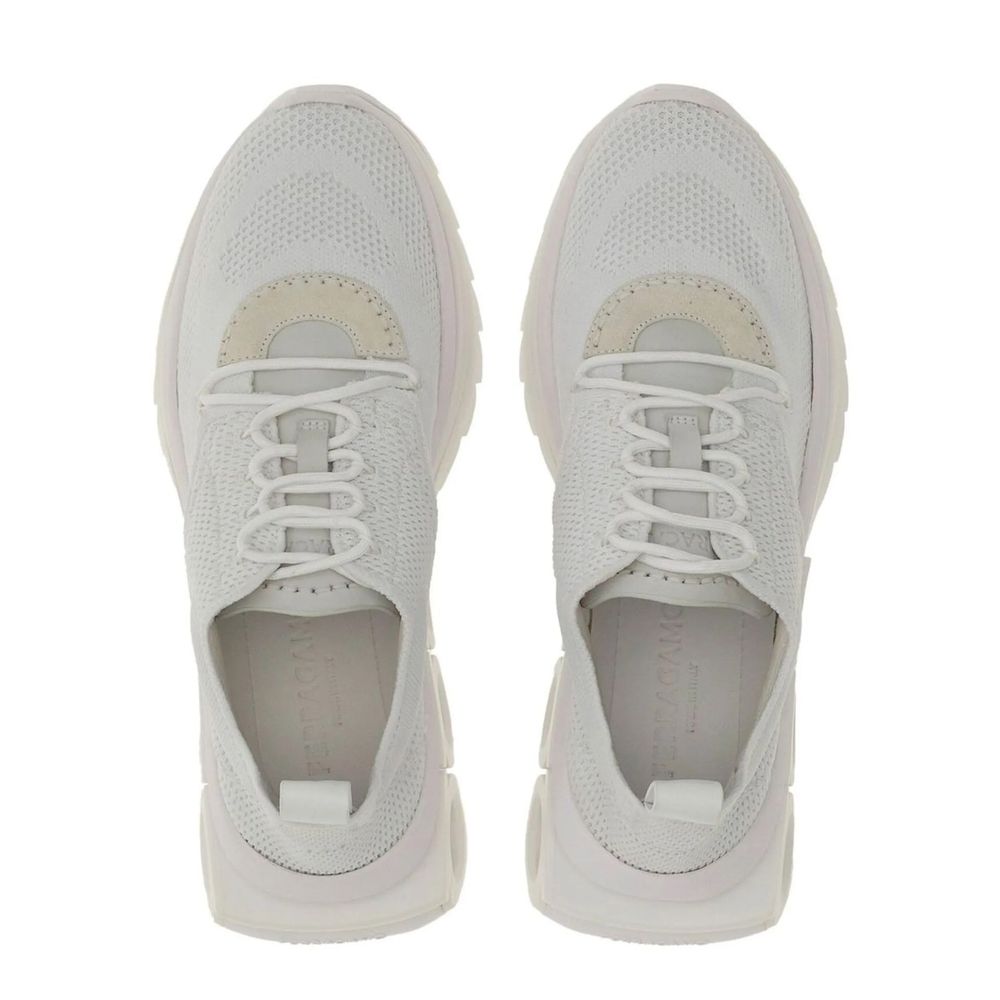 Salvatore Ferragamo White Nylon Athletic Sneakers - Image 3