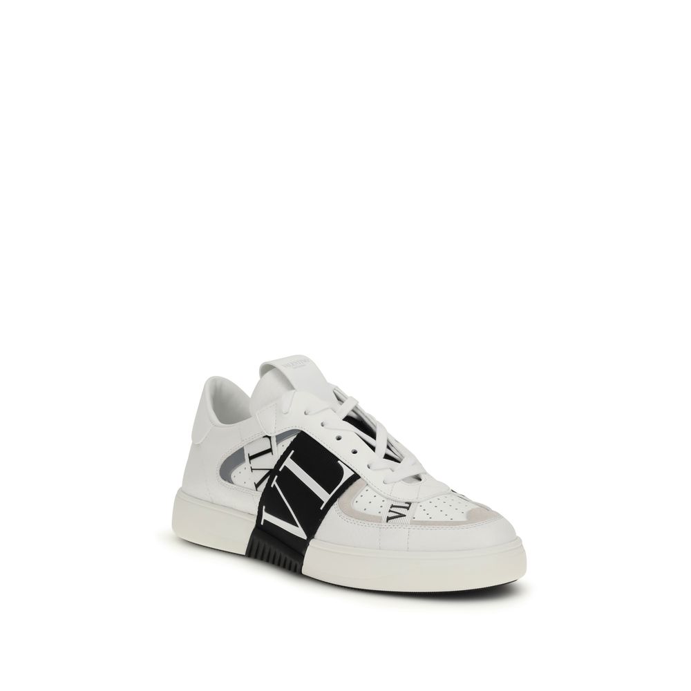 Valentino Garavani White Calf Leather Bos Taurus Low Top Sneakers - Image 2