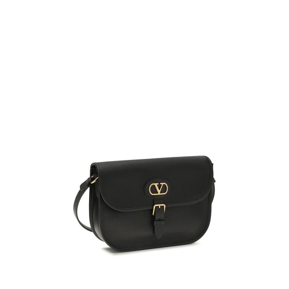 Valentino Garavani Black Calf Leather Bos Taurus Shoulder Bag - Image 2