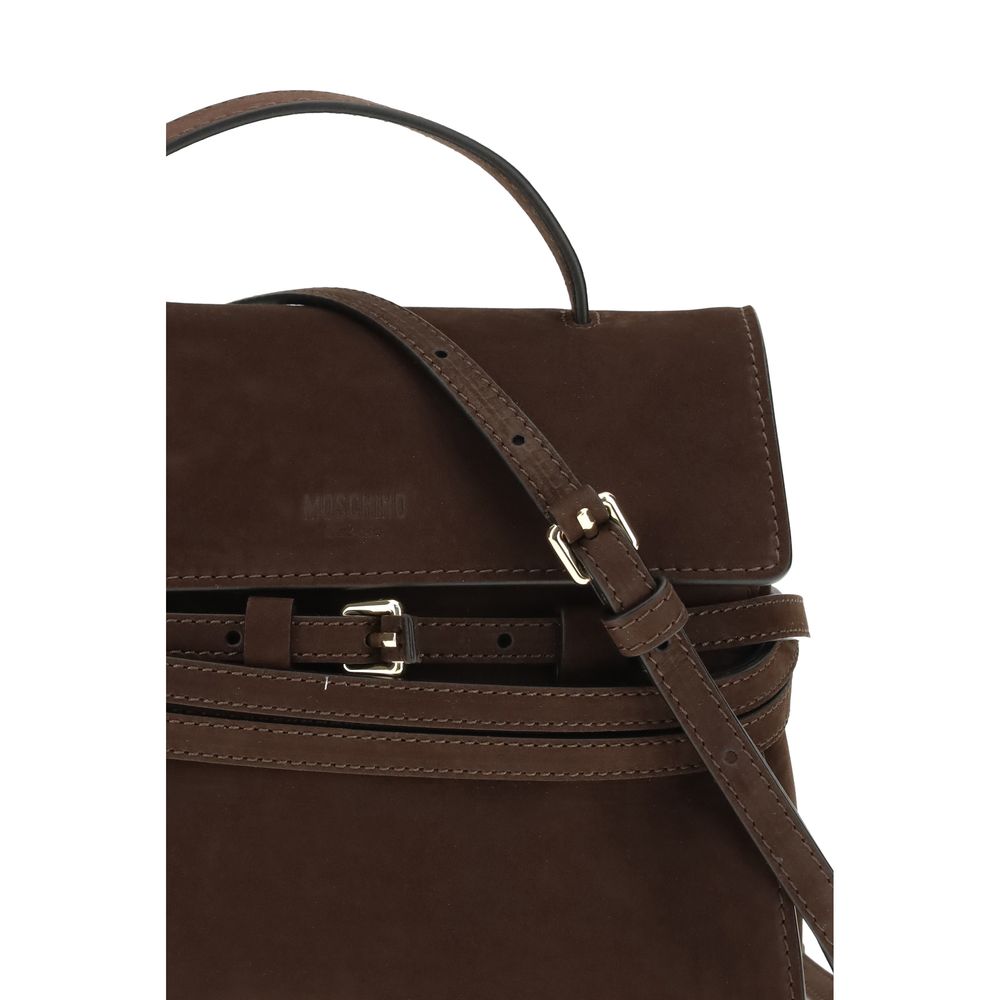 Moschino Brown Calf Leather Bos Taurus Handbag - Image 4